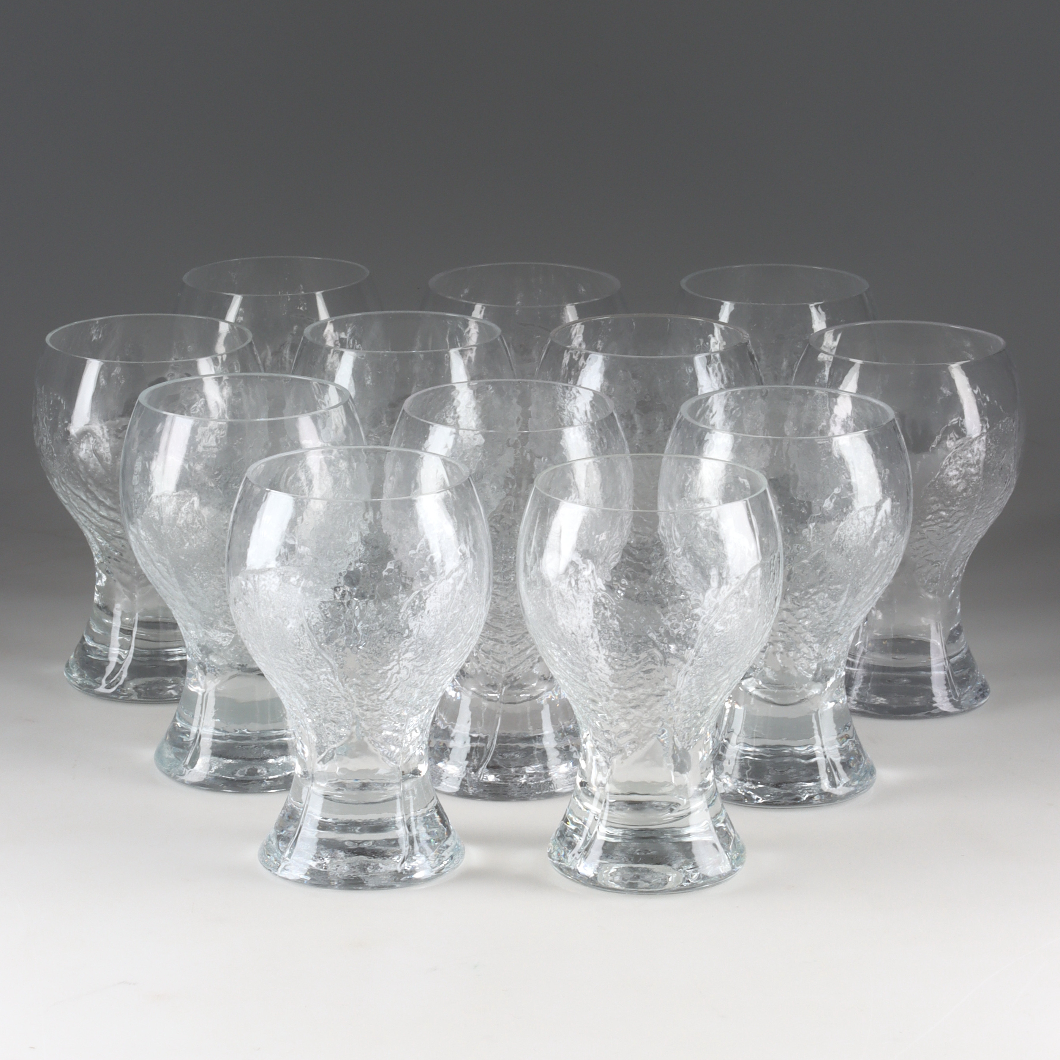 GÖRAN WÄRFF. Ölglas, 12 st, "Party", Kosta Boda, 1900-talets andra hälft.