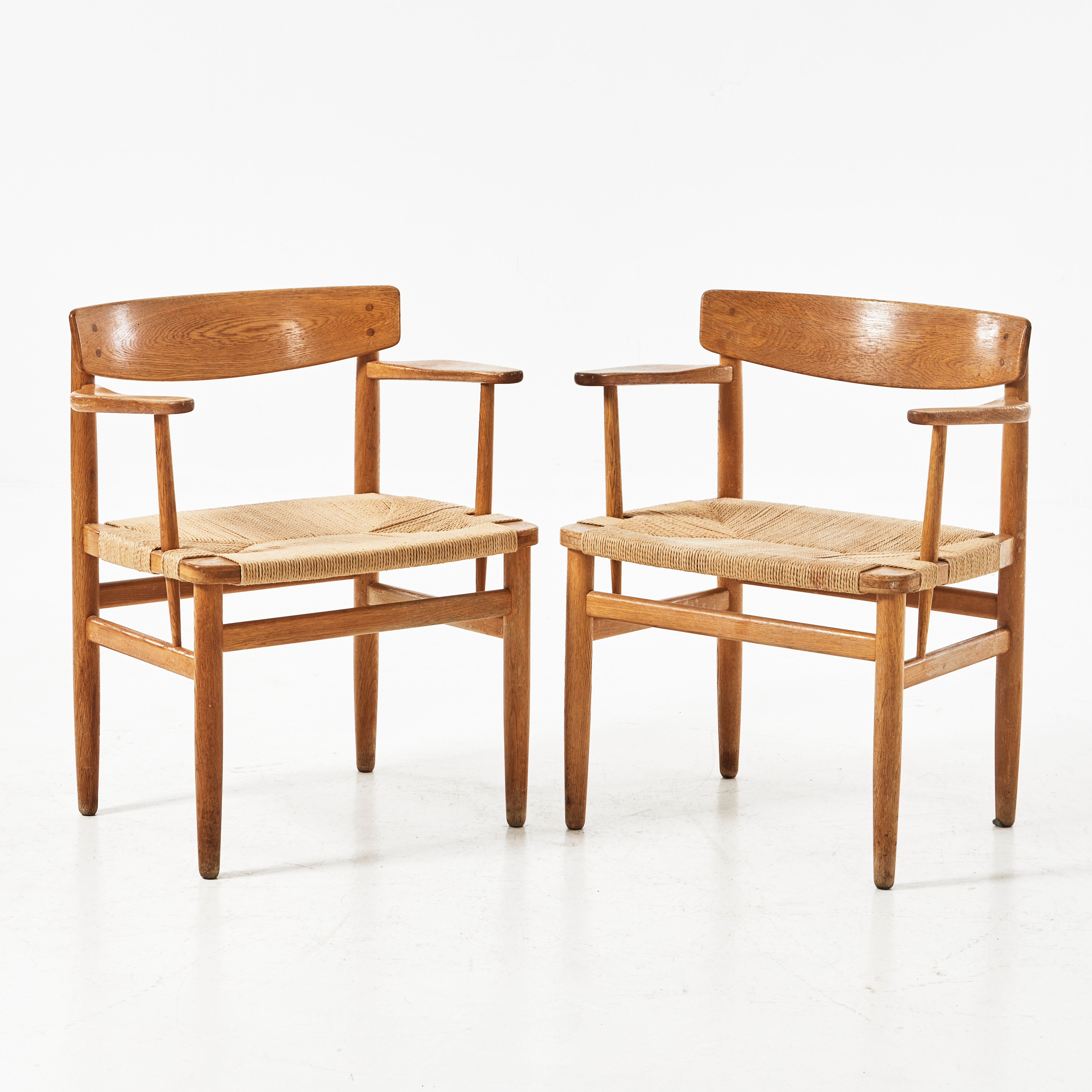 BØRGE MOGENSEN. ARMLÄNSTOLAR , 1 par, Öresund, ek, med flätad sits, Carl Hansen & Son.