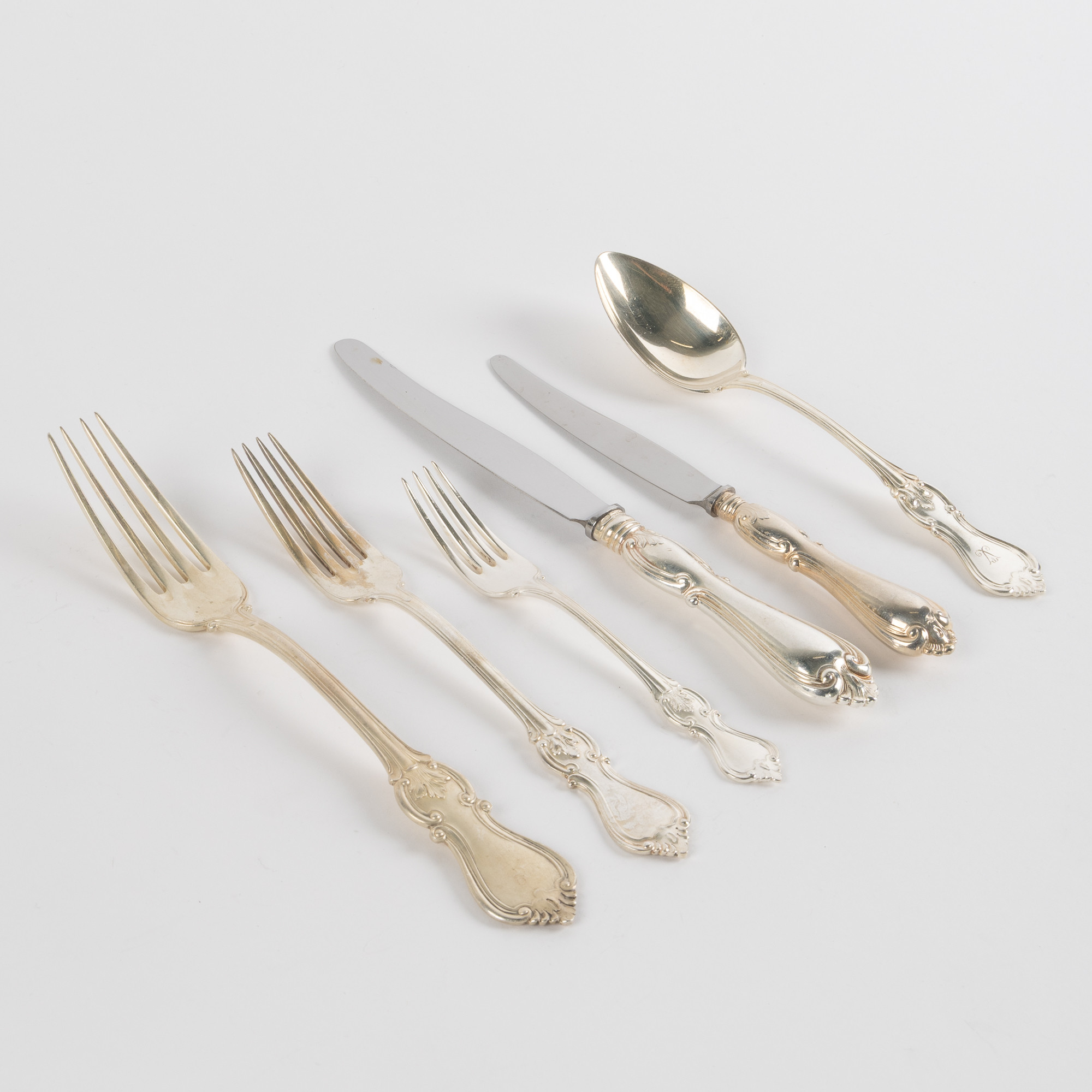 BESTICKSERVIS, 66 delar, silver, CG Hallberg, Stockholm 1900-tal.