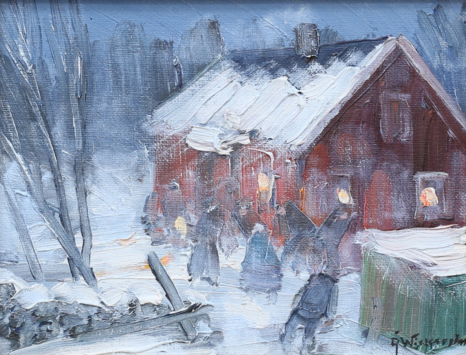 ÅKE WICKSTRÖM. Vintrigt motiv, olja på duk, signerad.