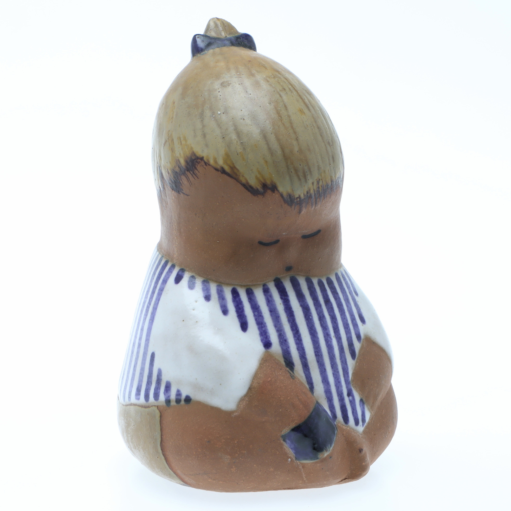 LISA LARSON. FIGURIN, stengods, "Johanna", etikettmärkt, Gustavsberg.