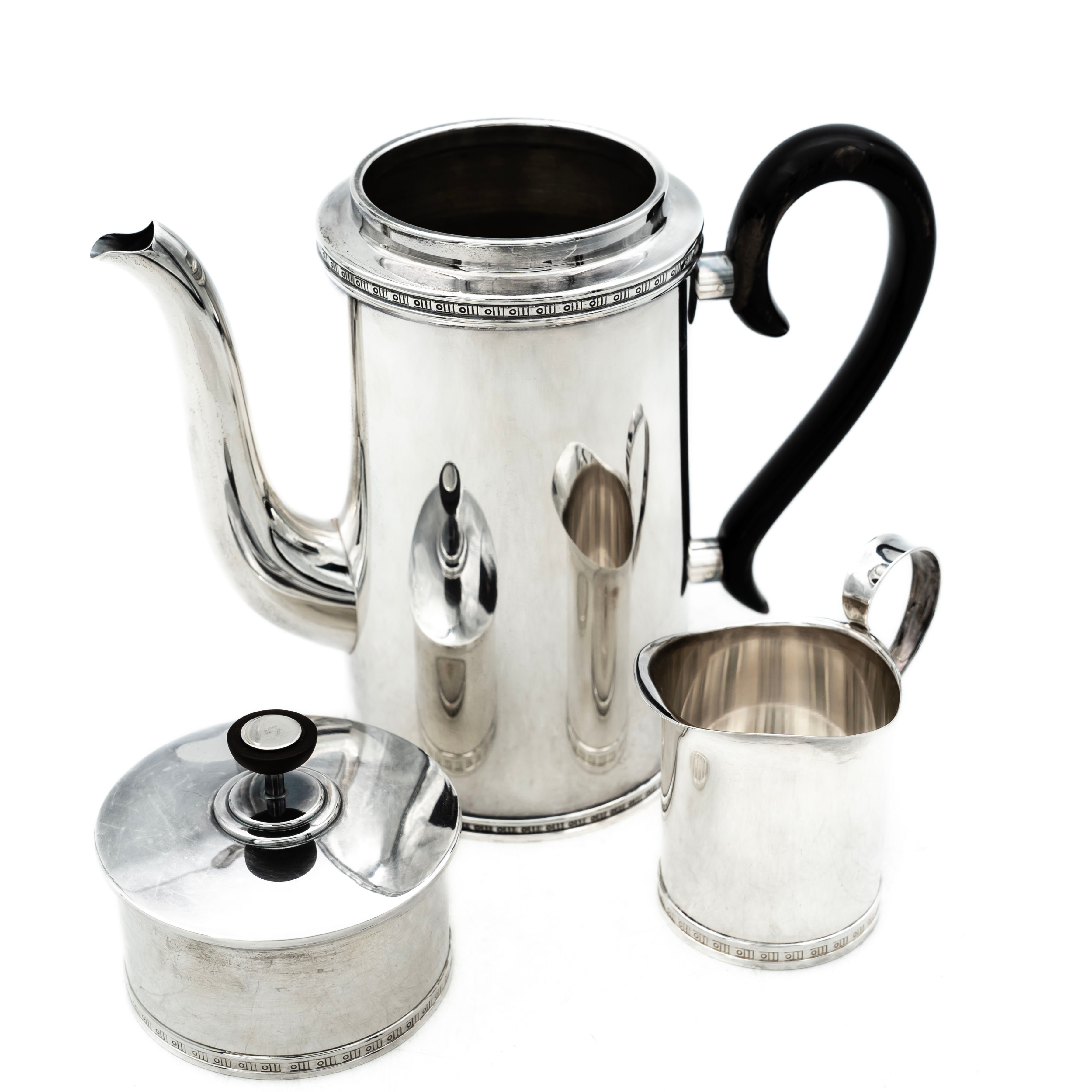 VERA FERNGREN. Kaffeservis, Silver, Stämplade 1900-tal (4-delar).