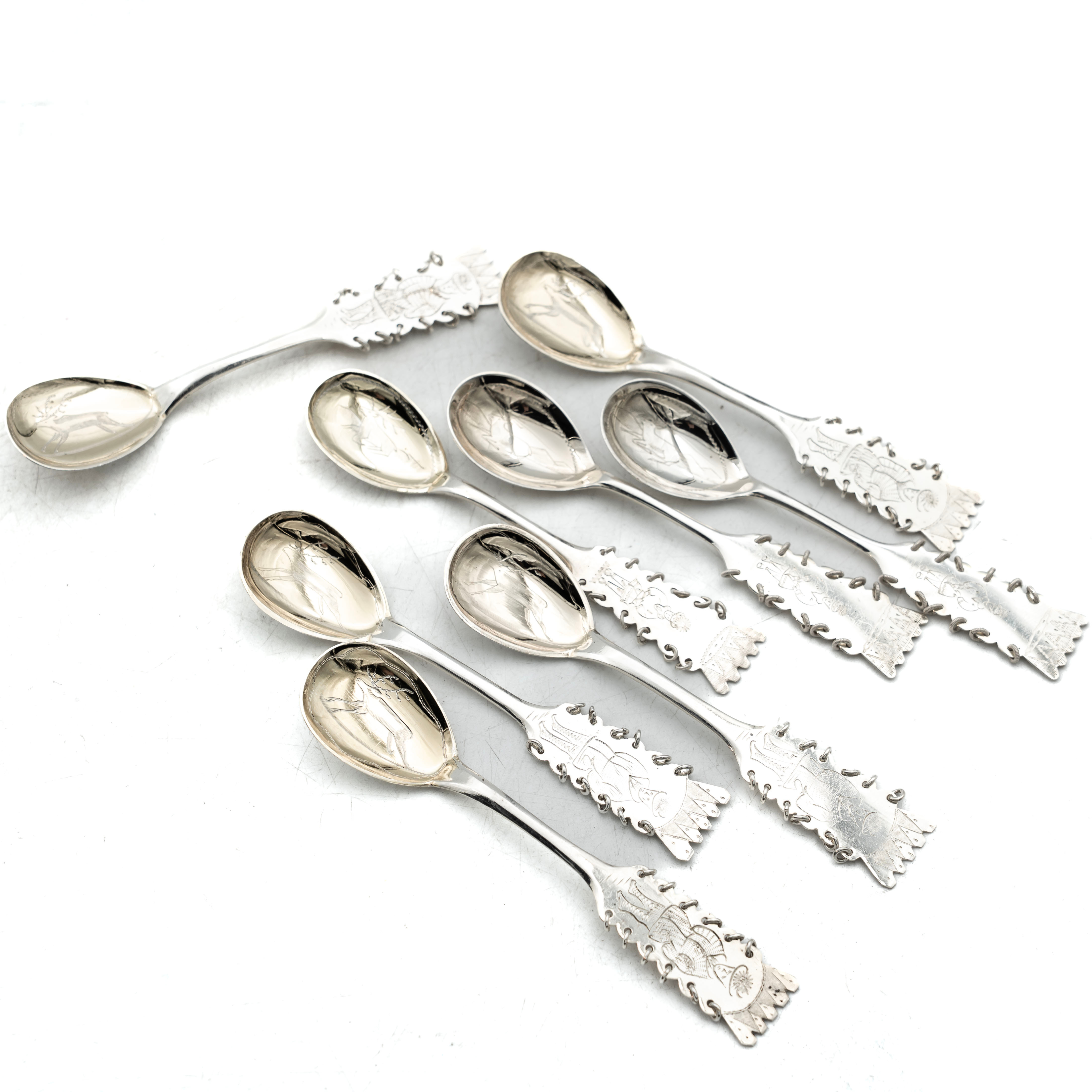 TESKEDAR. Samiskt motiv, Silver 1900-tal (8st).