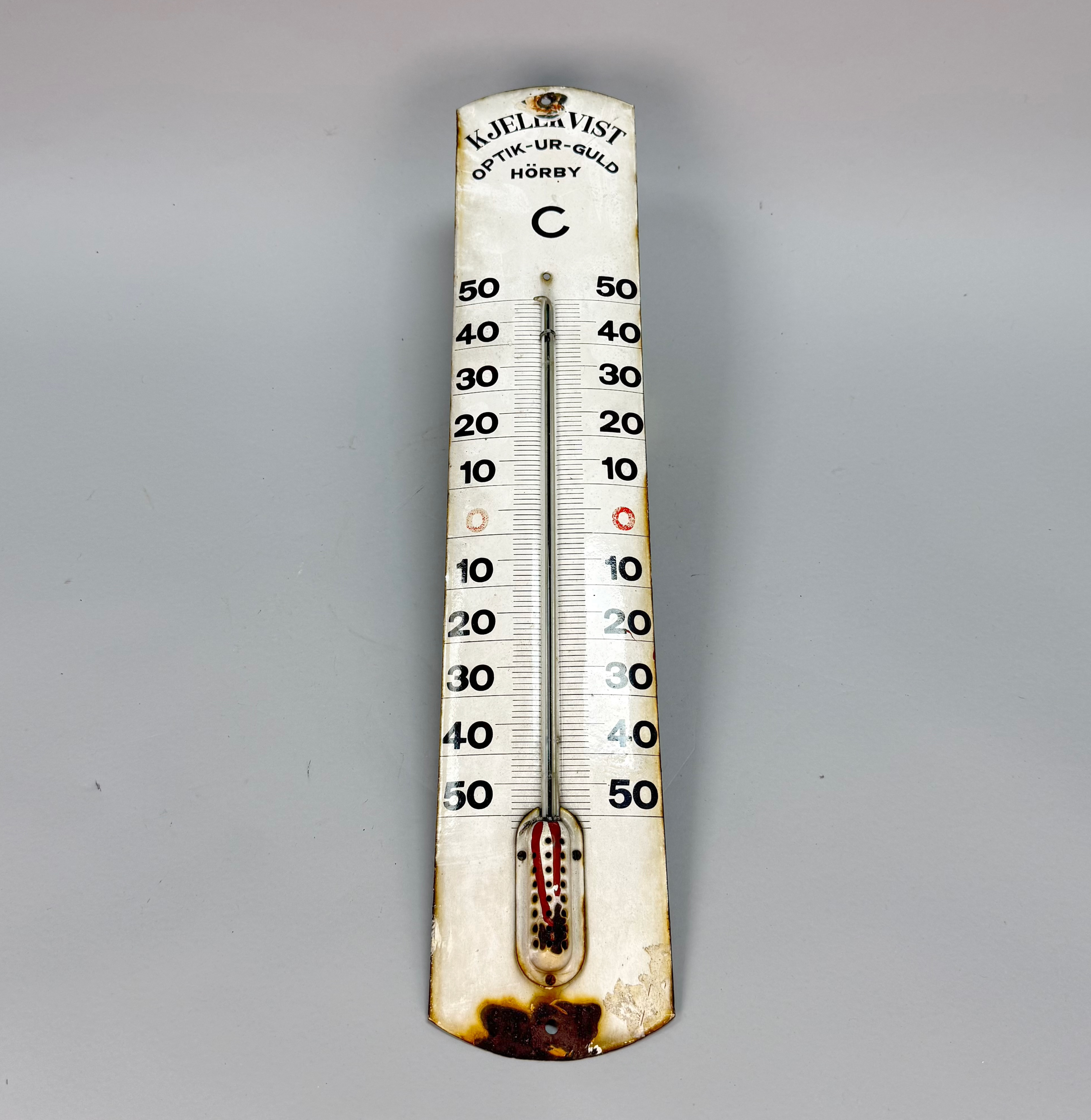 SKYLT / TERMOMETER - Kjellkvist Optik-Ur-Guld Hörby.