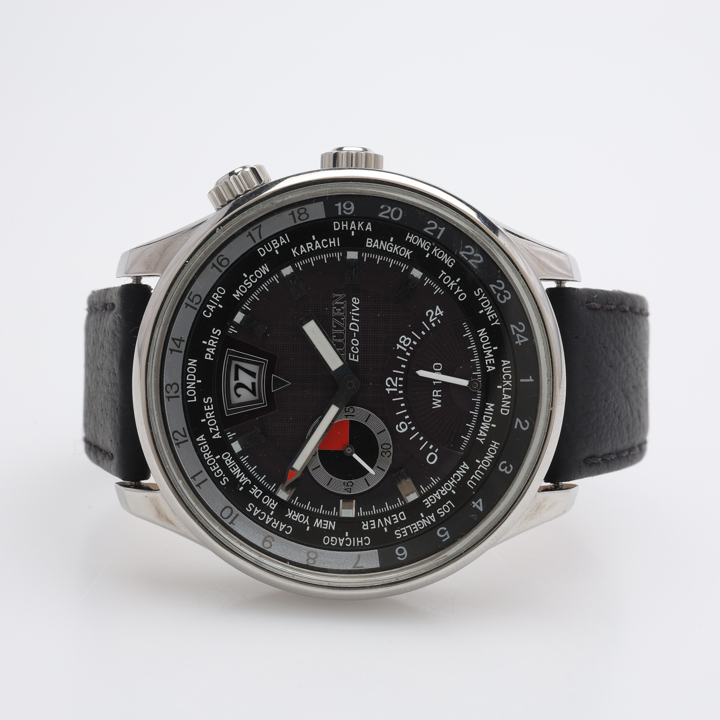 ARMBANDSUR, STÅL, CITIZEN J304 WORLD TIME, ECO-DRIVE.