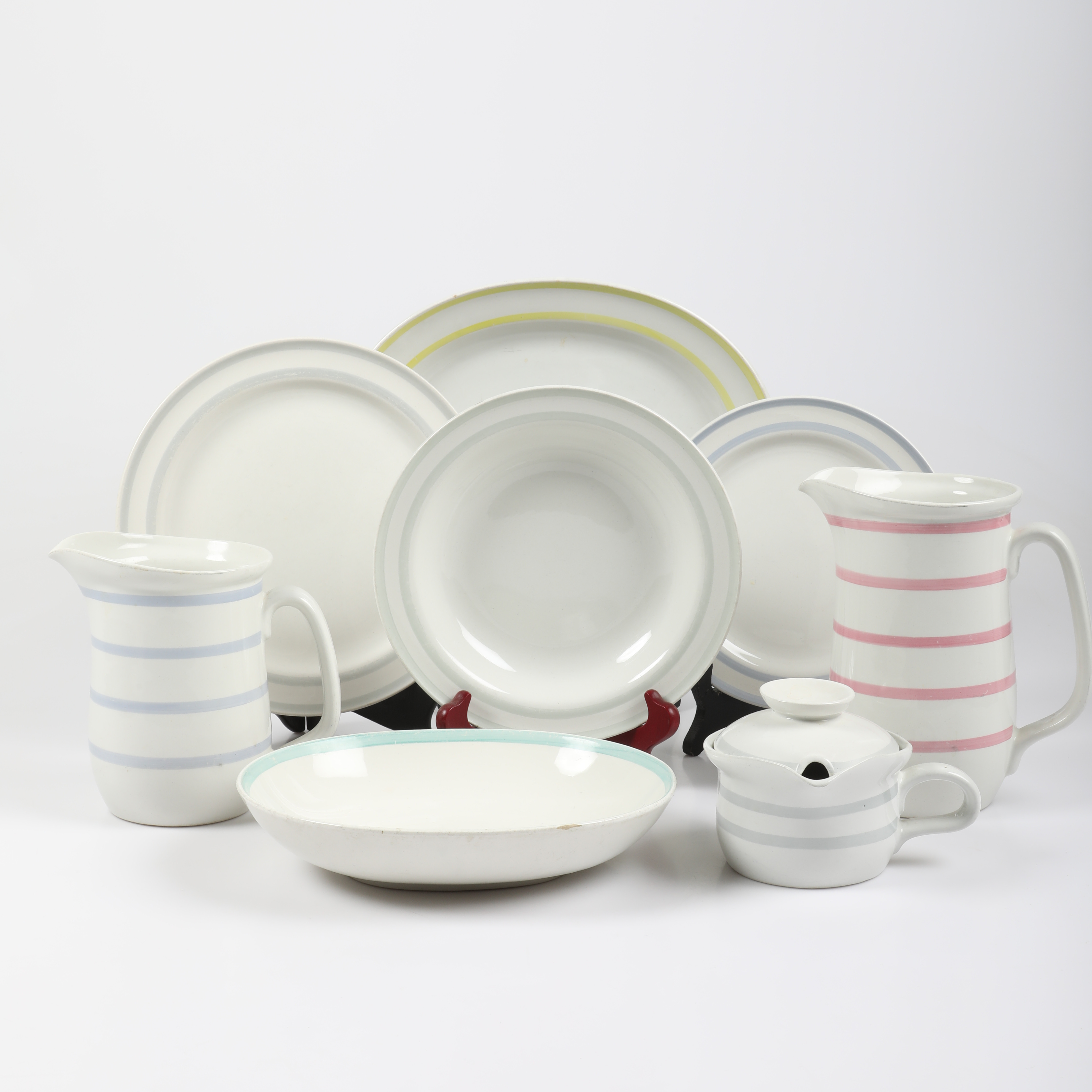 STIG LINDBERG. Matservisdelar, 20 stycken, "Palett", porslin, Gustavsberg, 1951-58.