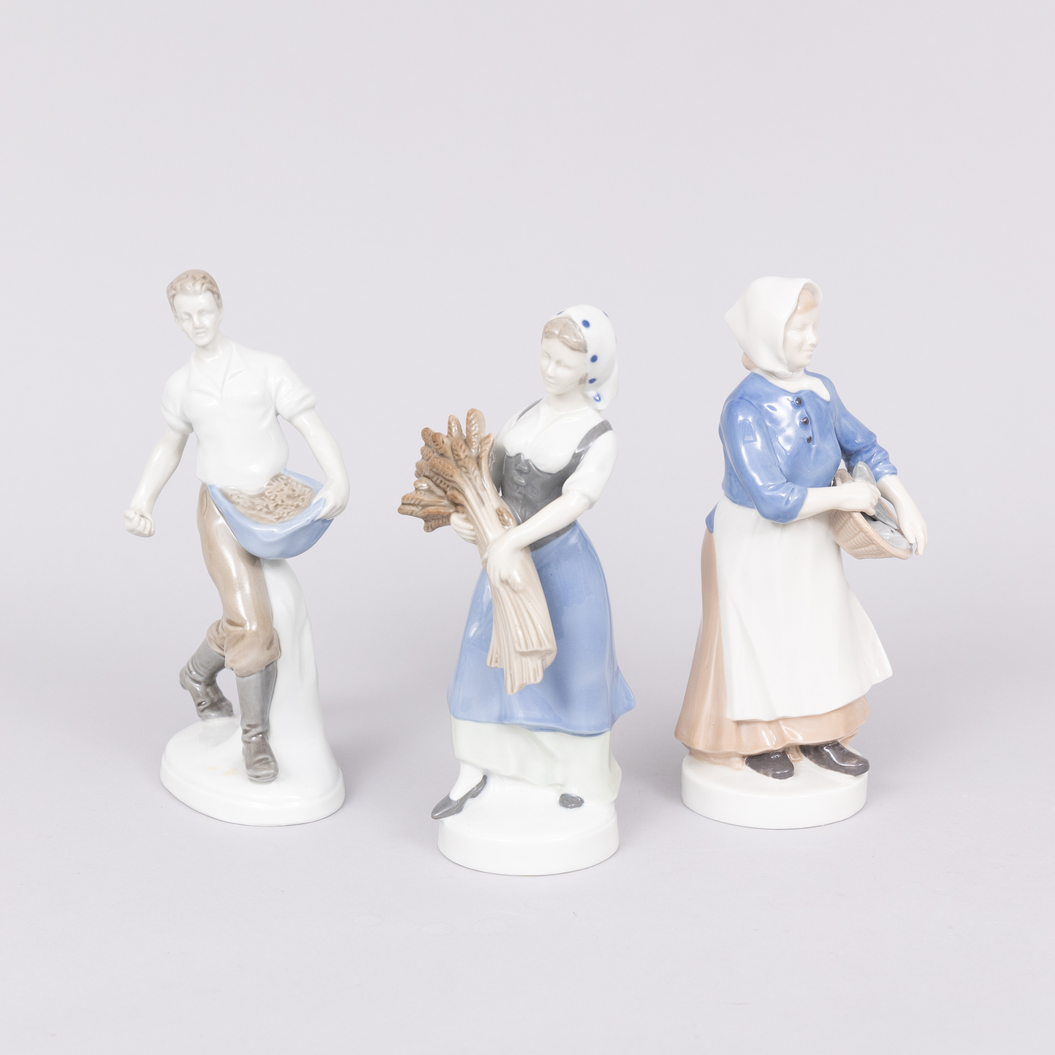 FIGURINER, 3 st, porslin, Lippelsdorf, Tyskland.
