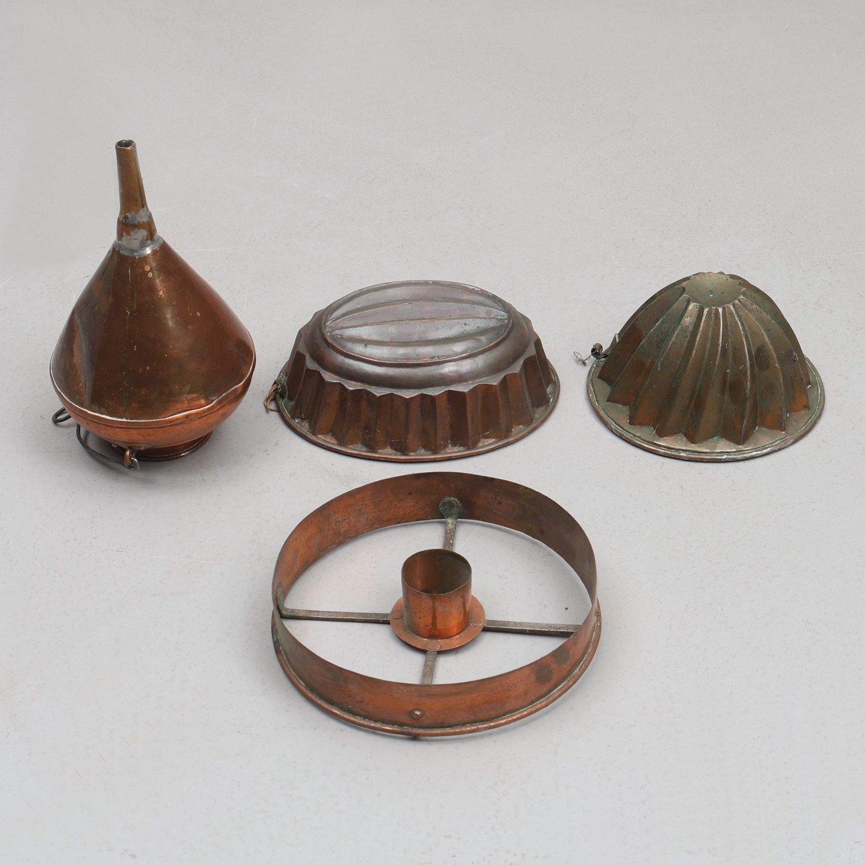 FORMAR, koppar, 3st, tratt, 1800-1900tal.