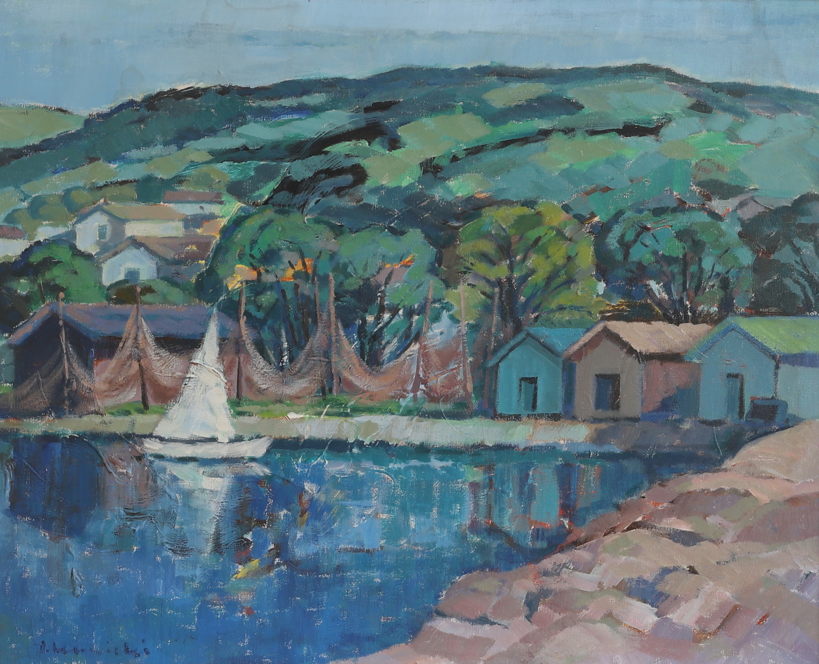 ALEXANDER KUNICKI. Olja på duk, signerad, Hallandsåsen, Båstad.
