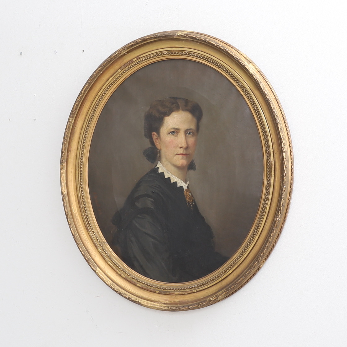 B REINHOLD. Olja på duk, kvinnoporträtt, signerad, daterad 1871.