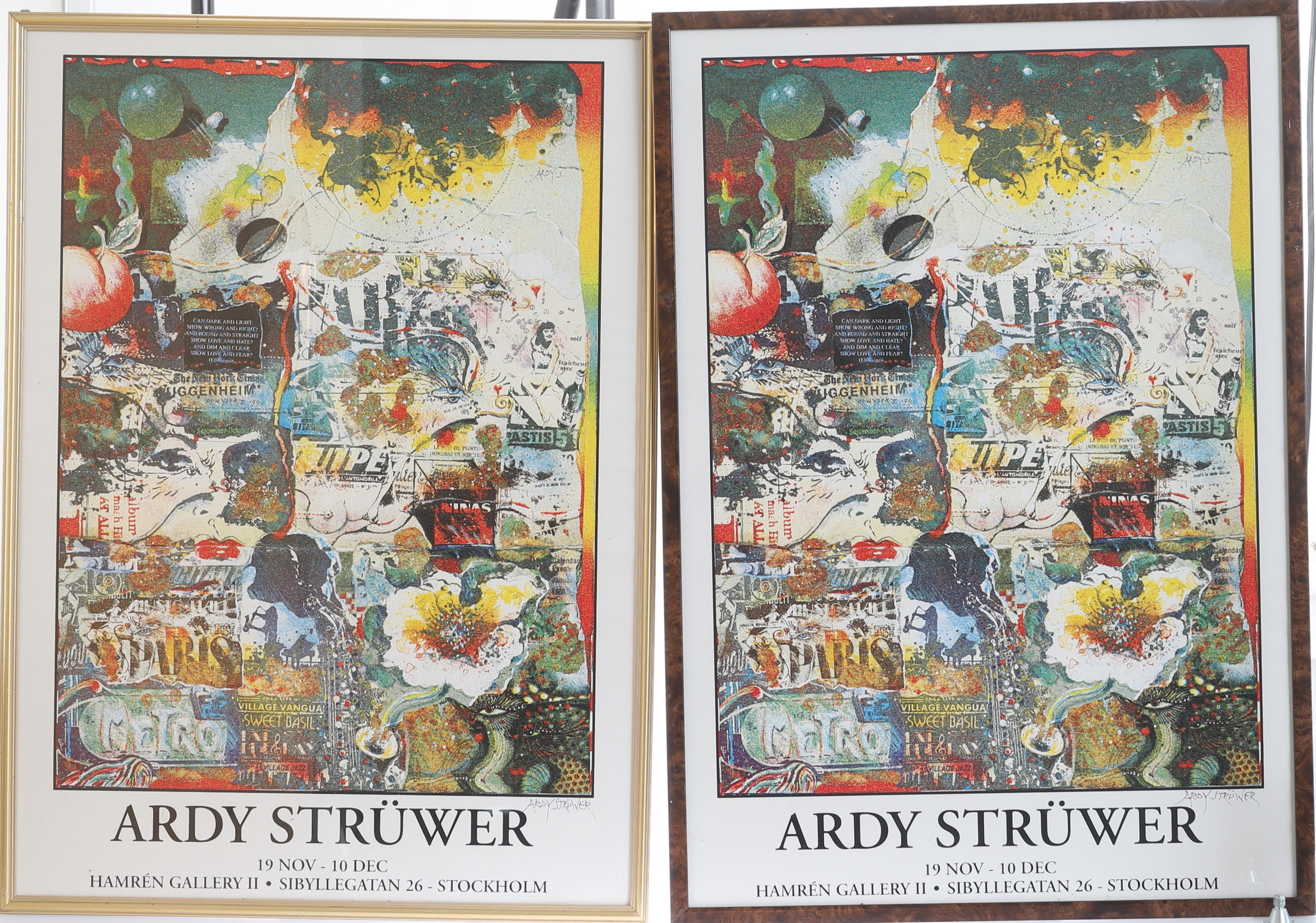 ARDY STRÜWER. Efter, utställningsaffischer, 2 stycken.
