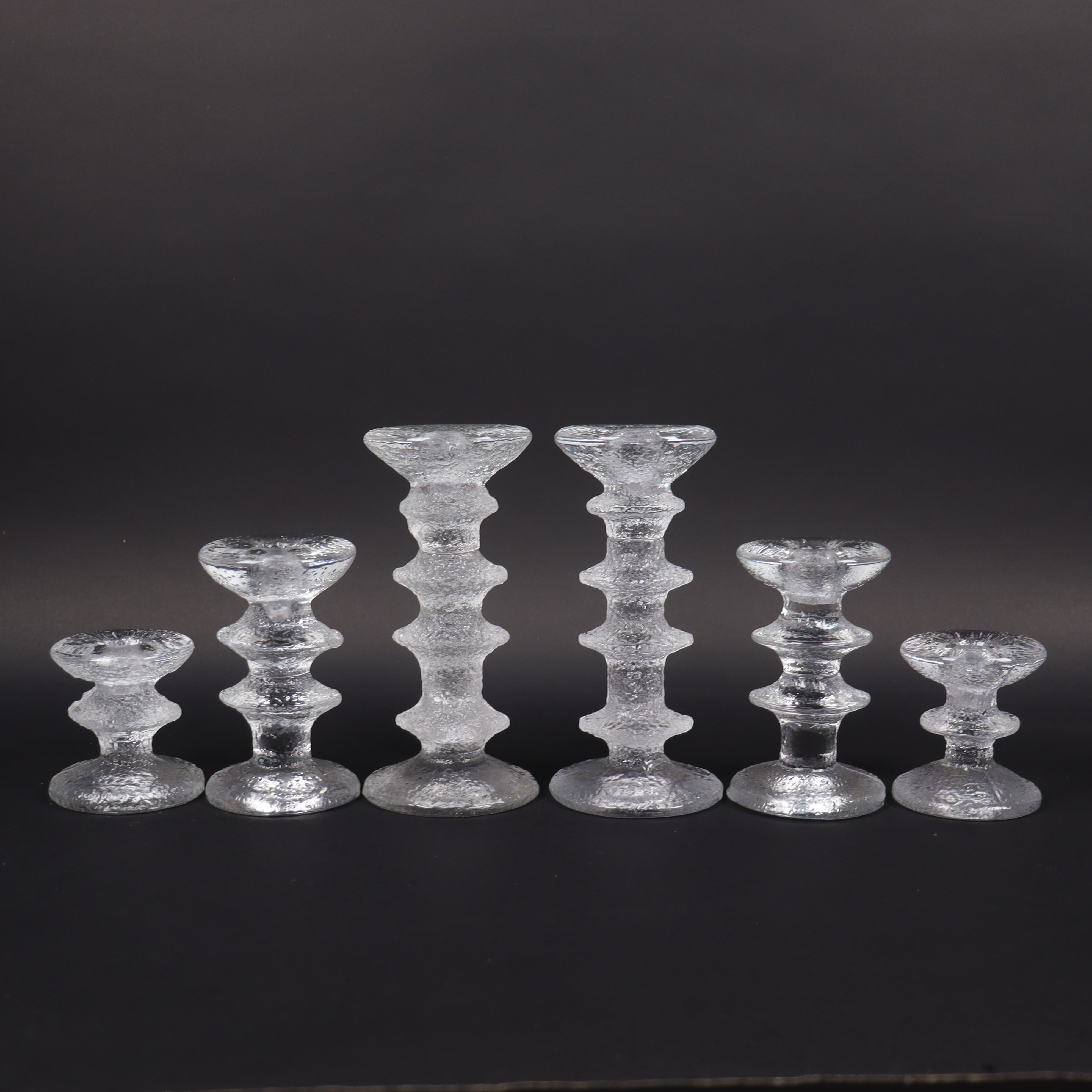 TIMO SARPANEVA. "Festivo", ljusstakar i glas, Iittala, Finland, 6 st.
