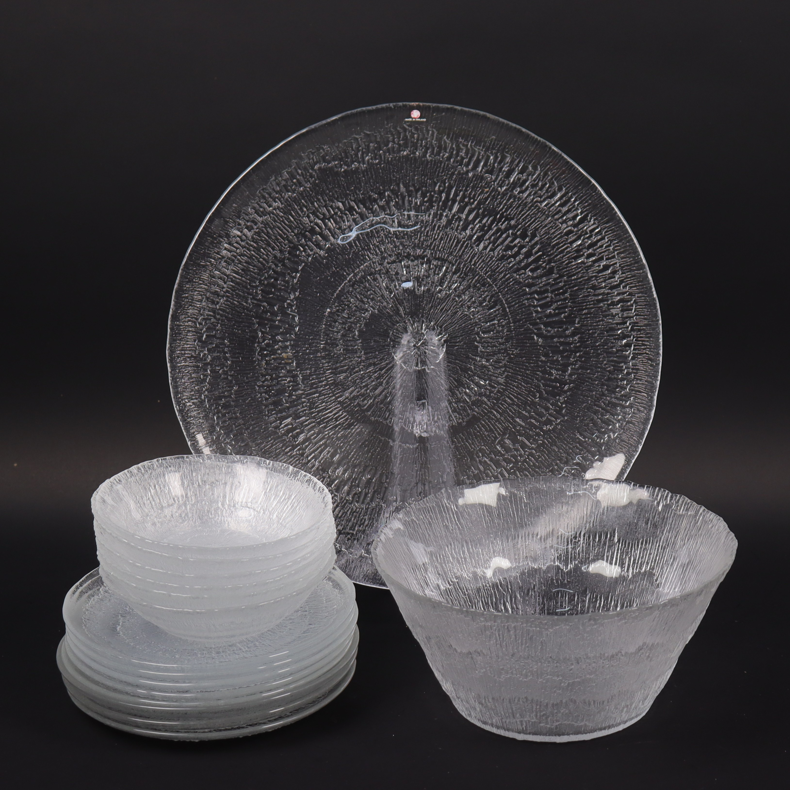 TAPIO WIRKKALA. "Solaris", fat, servisdelar, Iittala, Finland, 16 delar.