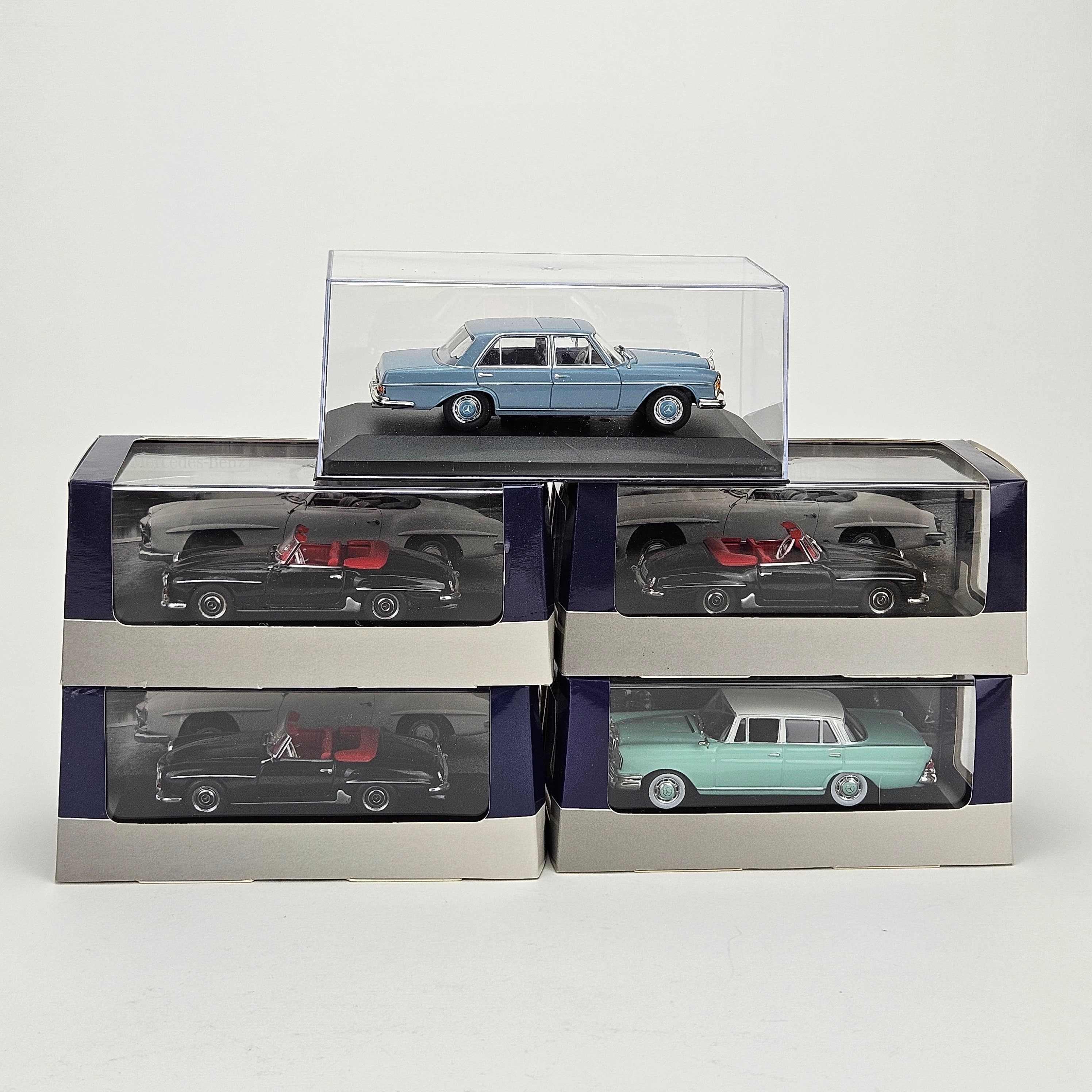 MODELLBILAR, 5 st, skala 1:43, Mercedes-Benz, Editions Atlas Collections.