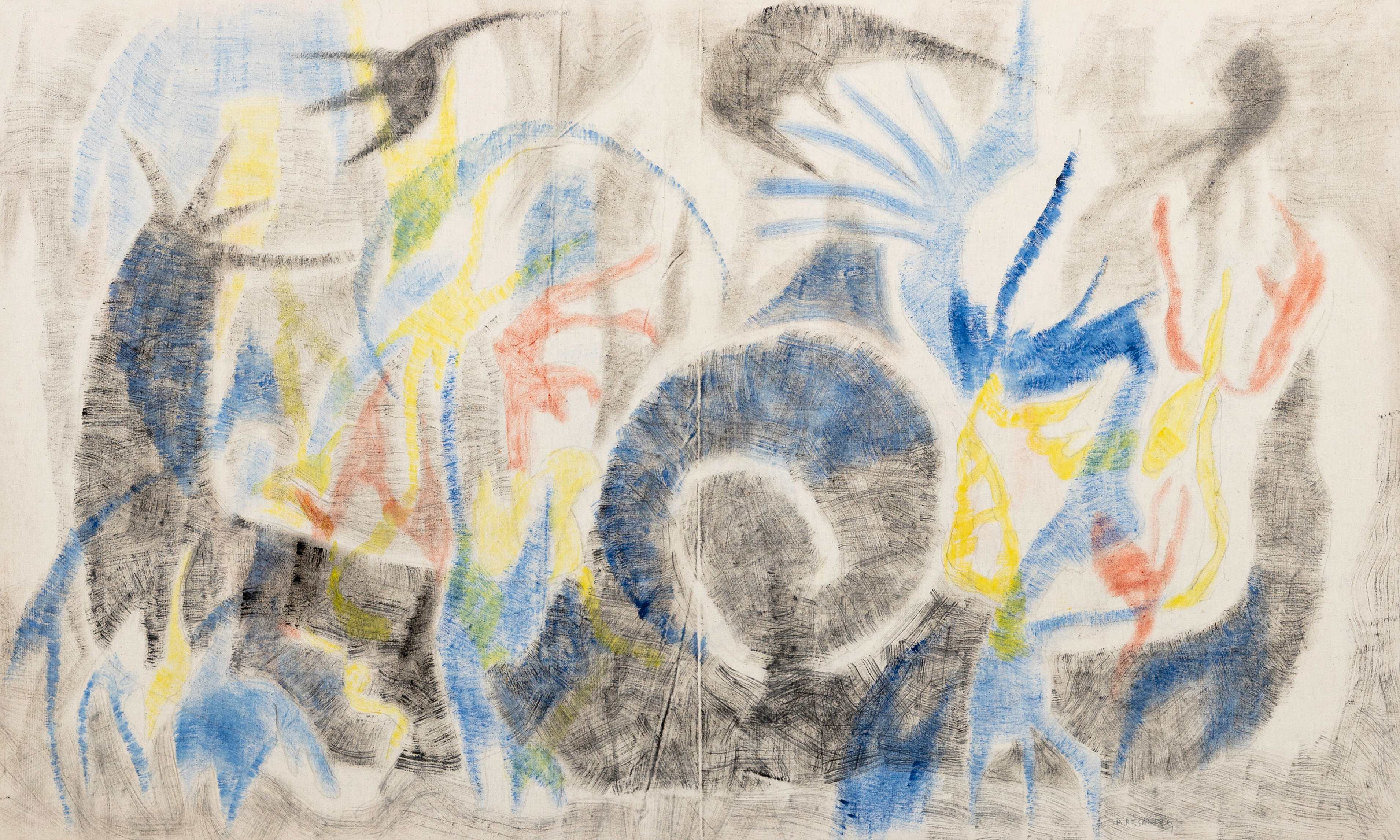 ARMAND ROSSANDER (1914-1976). "Snigeln", blandteknik på duk, signerad A Rossander.