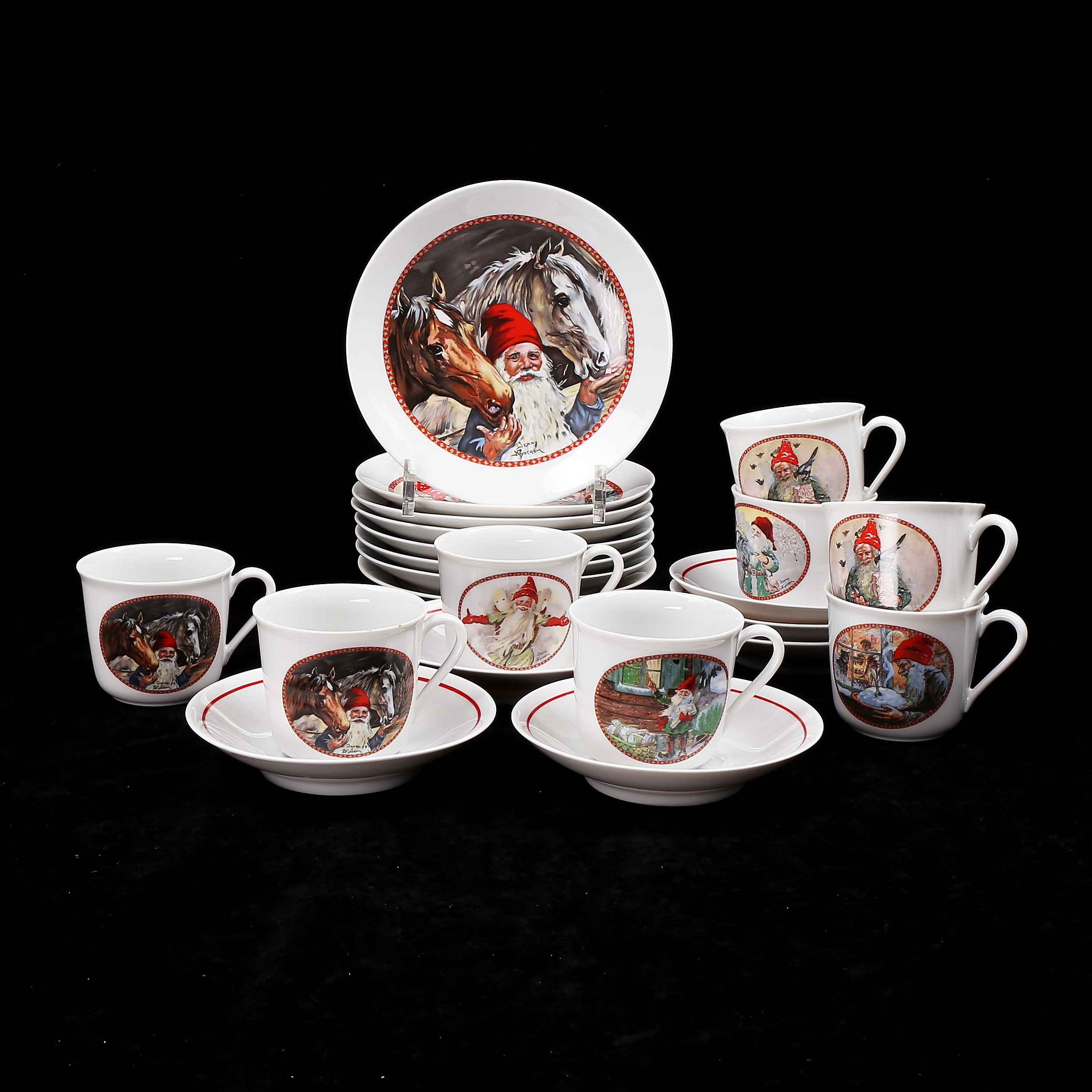 KAFFESERVIS, 22 delar, porslin, Jenny Nyström, Rörstrand.