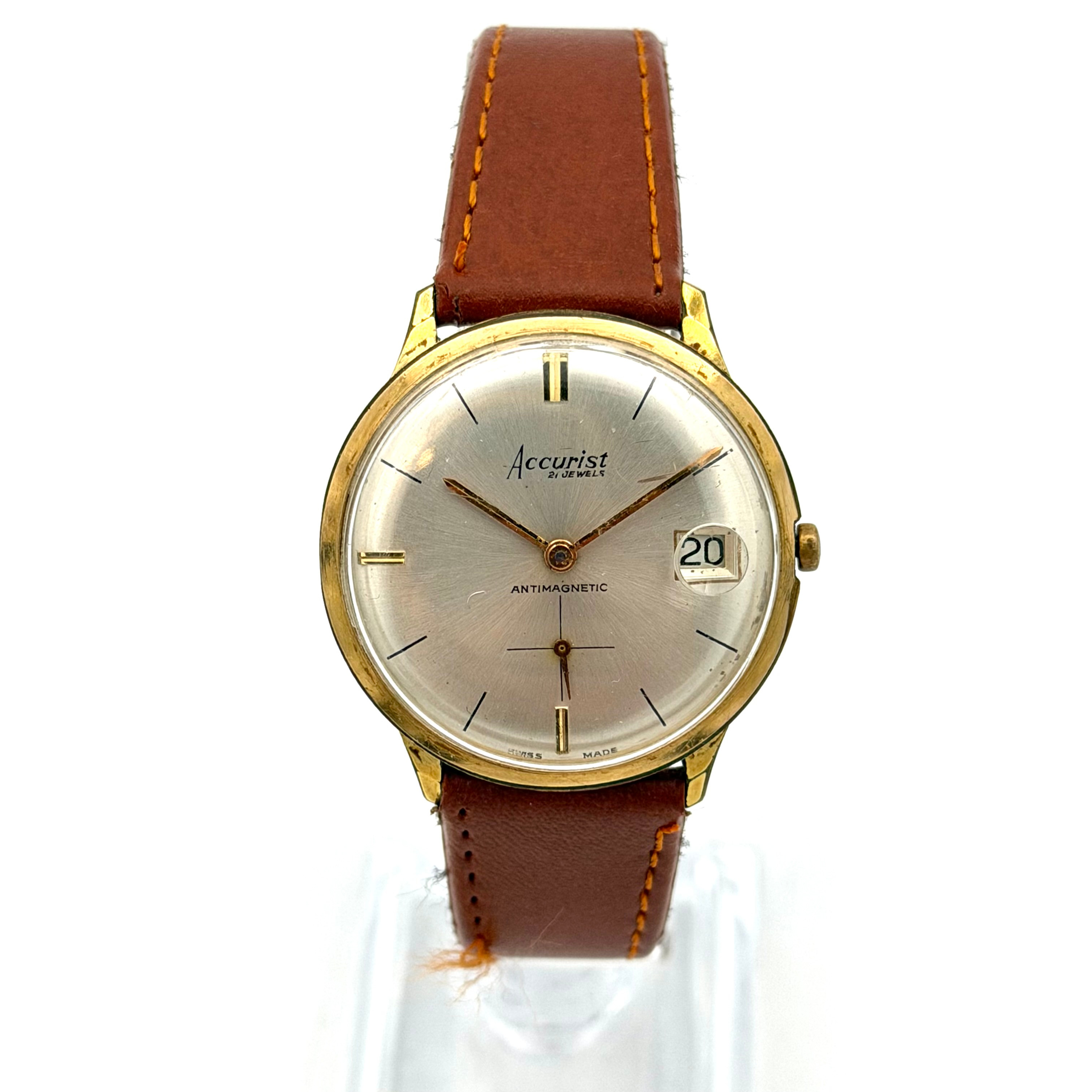 ACCURIST, armbandsur, 1960-tal, manuell, gulddouble´.
