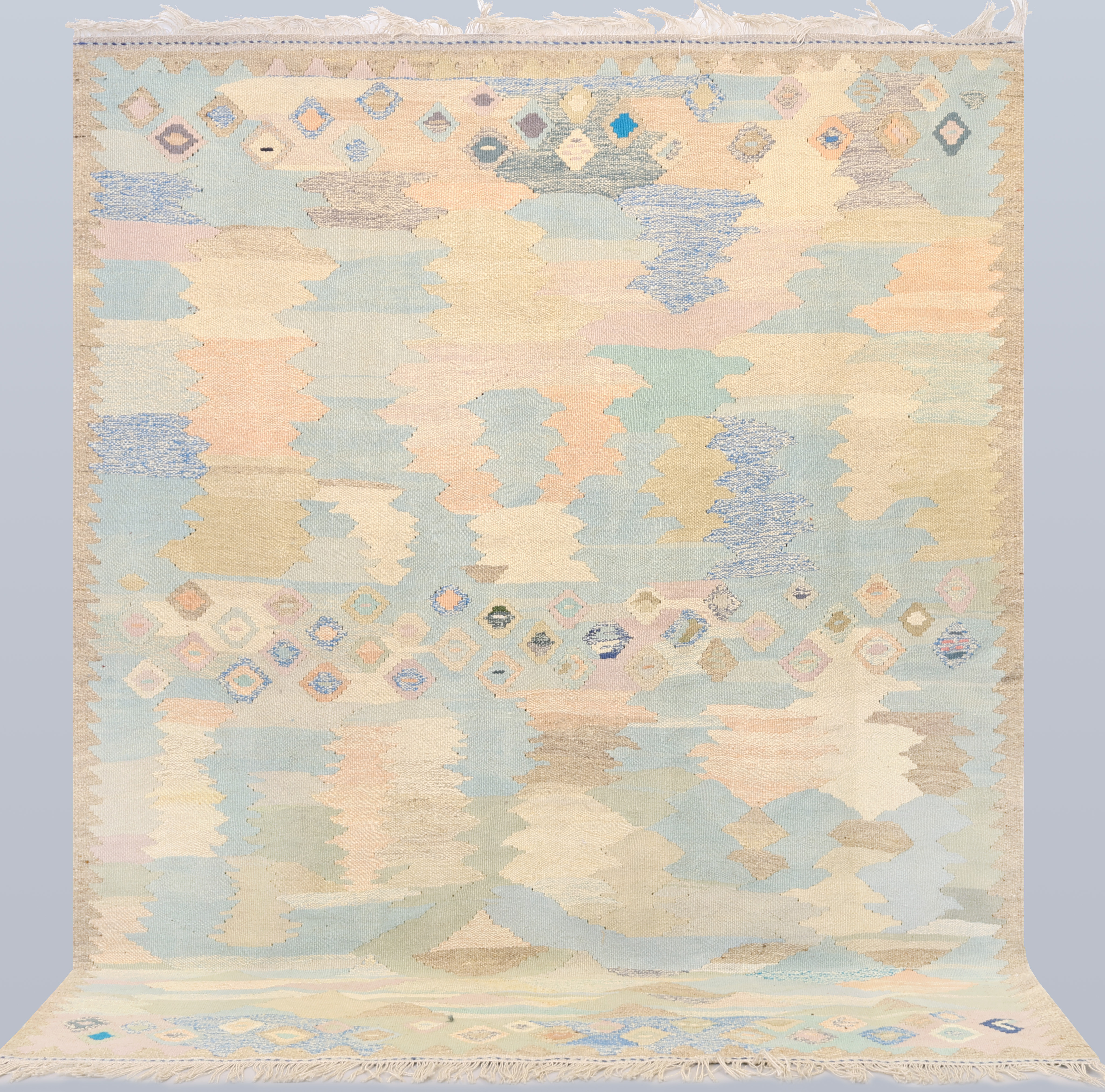 MATTA, handvävd kelim, ull på varp, modern design, ca. 225x177 cm.