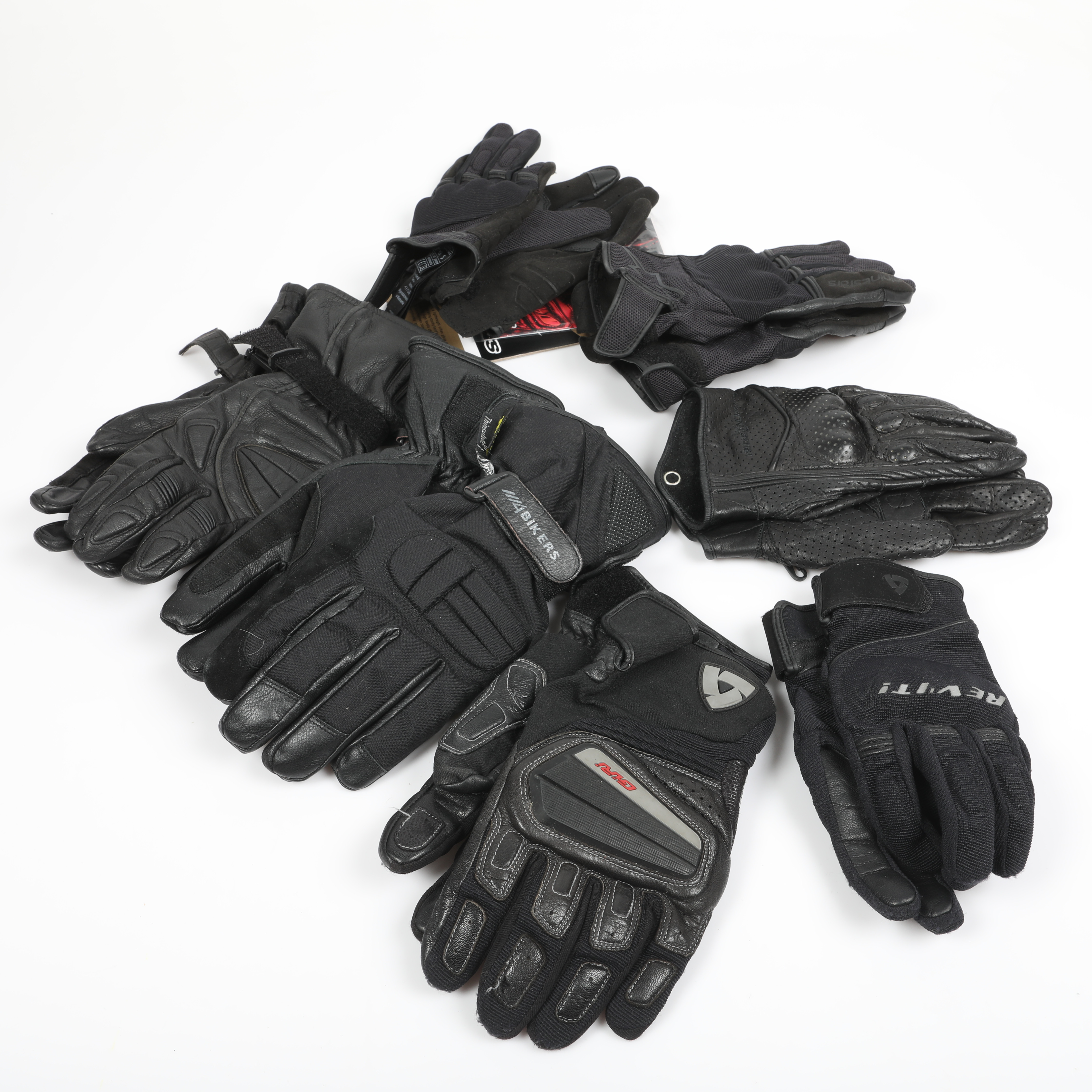 MOTORCYKELHANDSKAR, 7 par, skinn/textil, bl. a. Alpinestars.