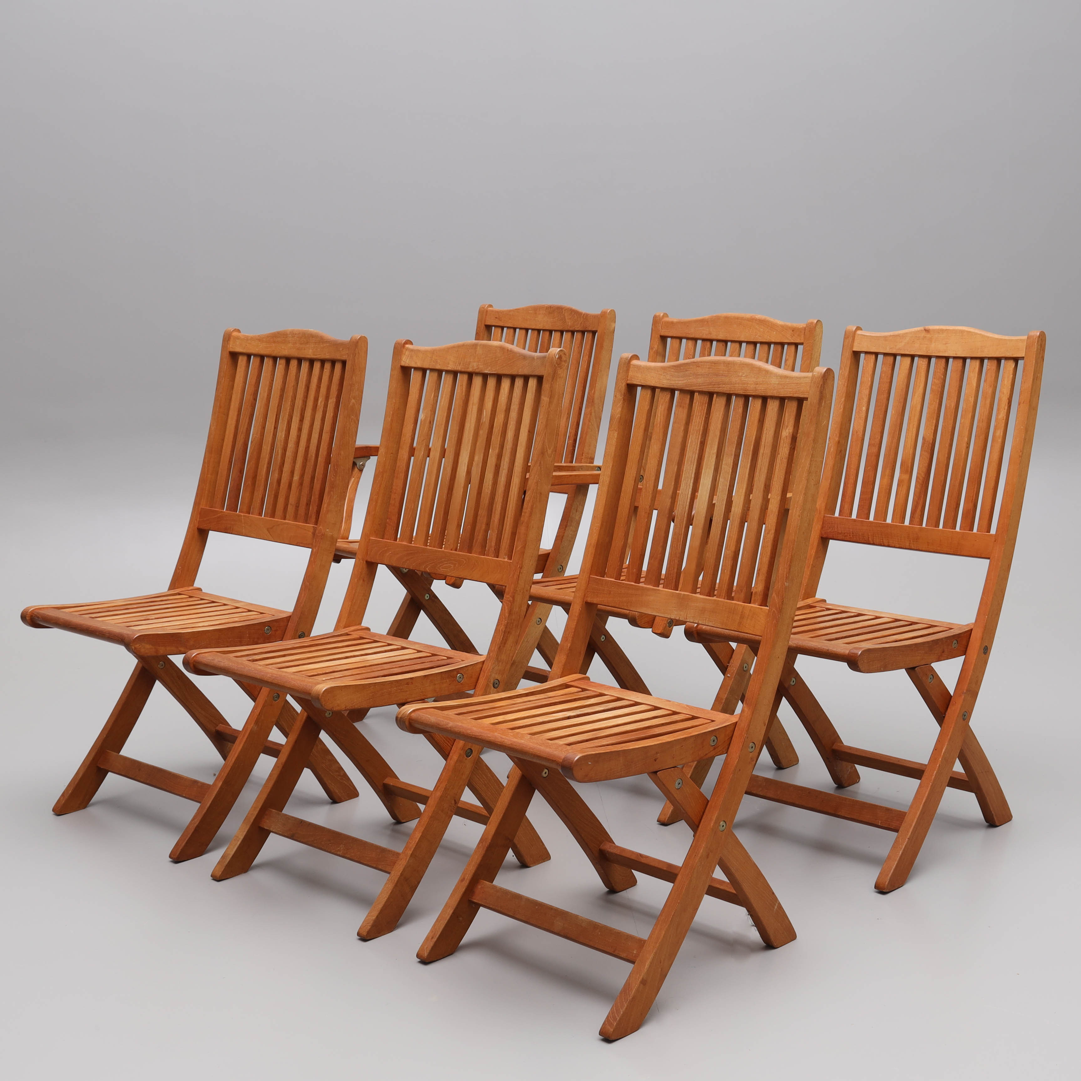 TRÄDGÅRDSSTOLAR, 6 delar, teak, "Filippa", fällbara, Brafab, samtida.