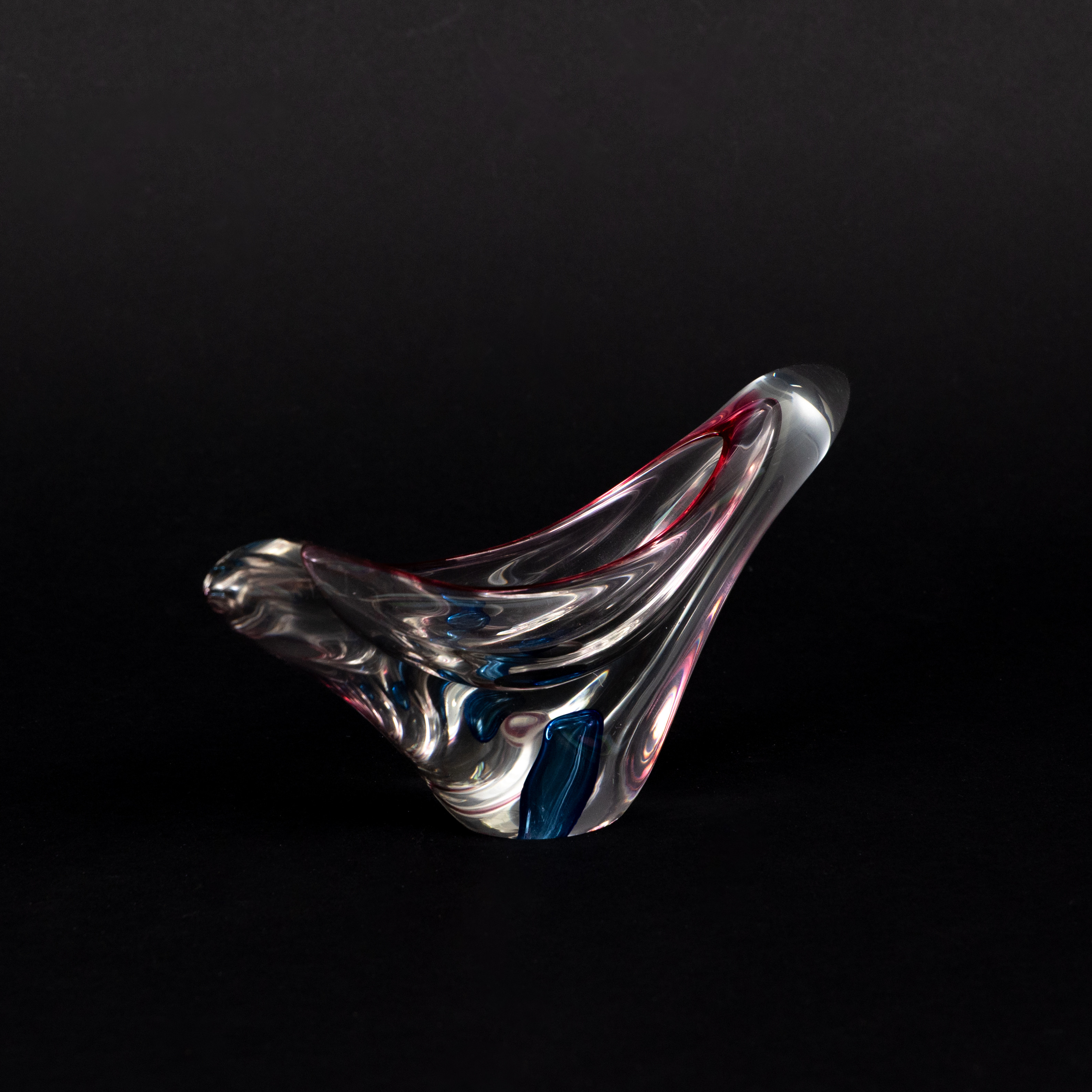 JOSEF MICHAL HOSPODKA. Skål, överfångsglas, Chribska Glass, Tjeckien 1960/70-tal.