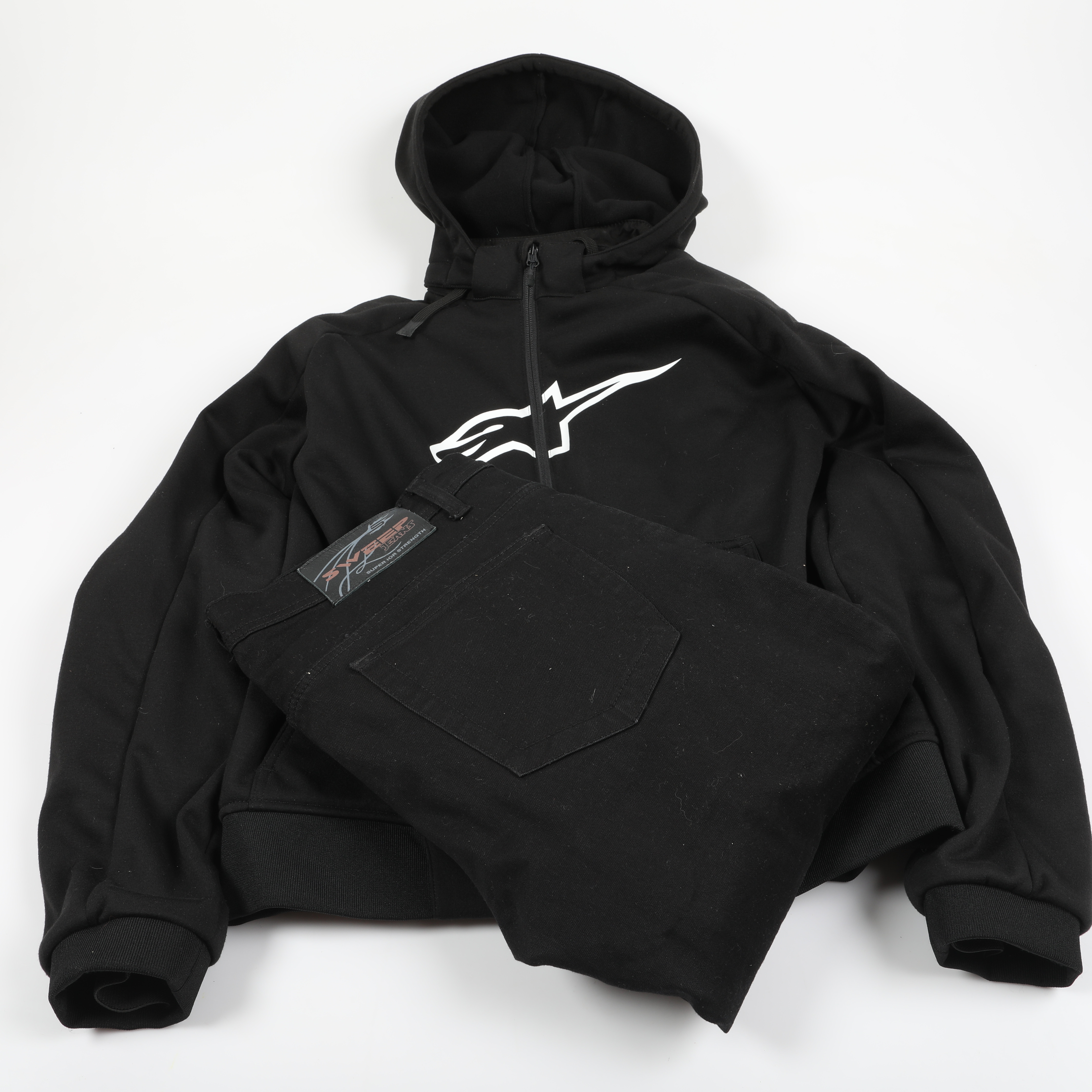 MC-STÄLL, 2-delat, kevlarjeans, Alpinestars/Sweep.