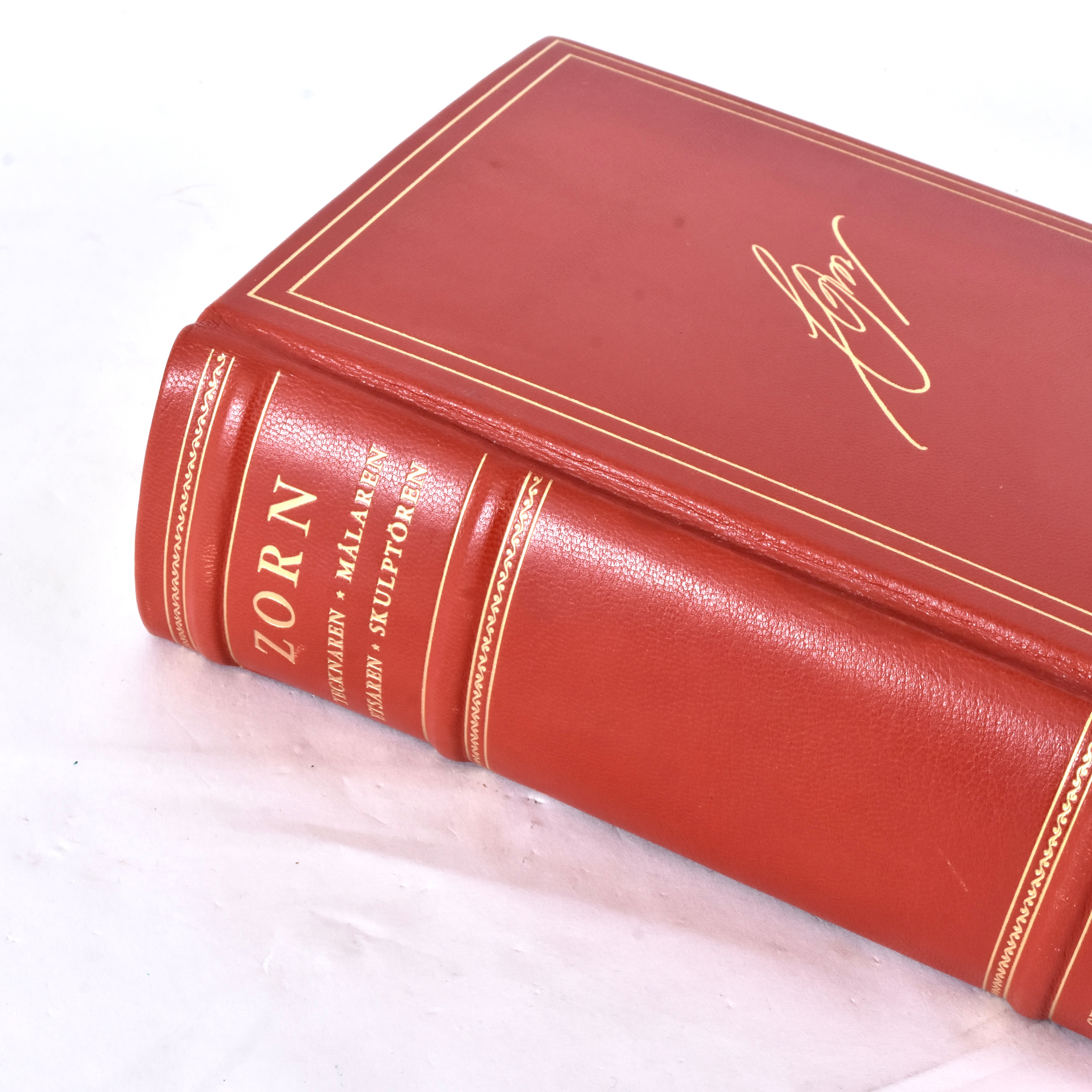 BOK, "Zorn, Tecknaren, målaren, etsaren, skulptören", Gerda Boëthius, Nordisk Rotogravyr, Stockholm, 1949, numrerad upplaga 1684/2000.