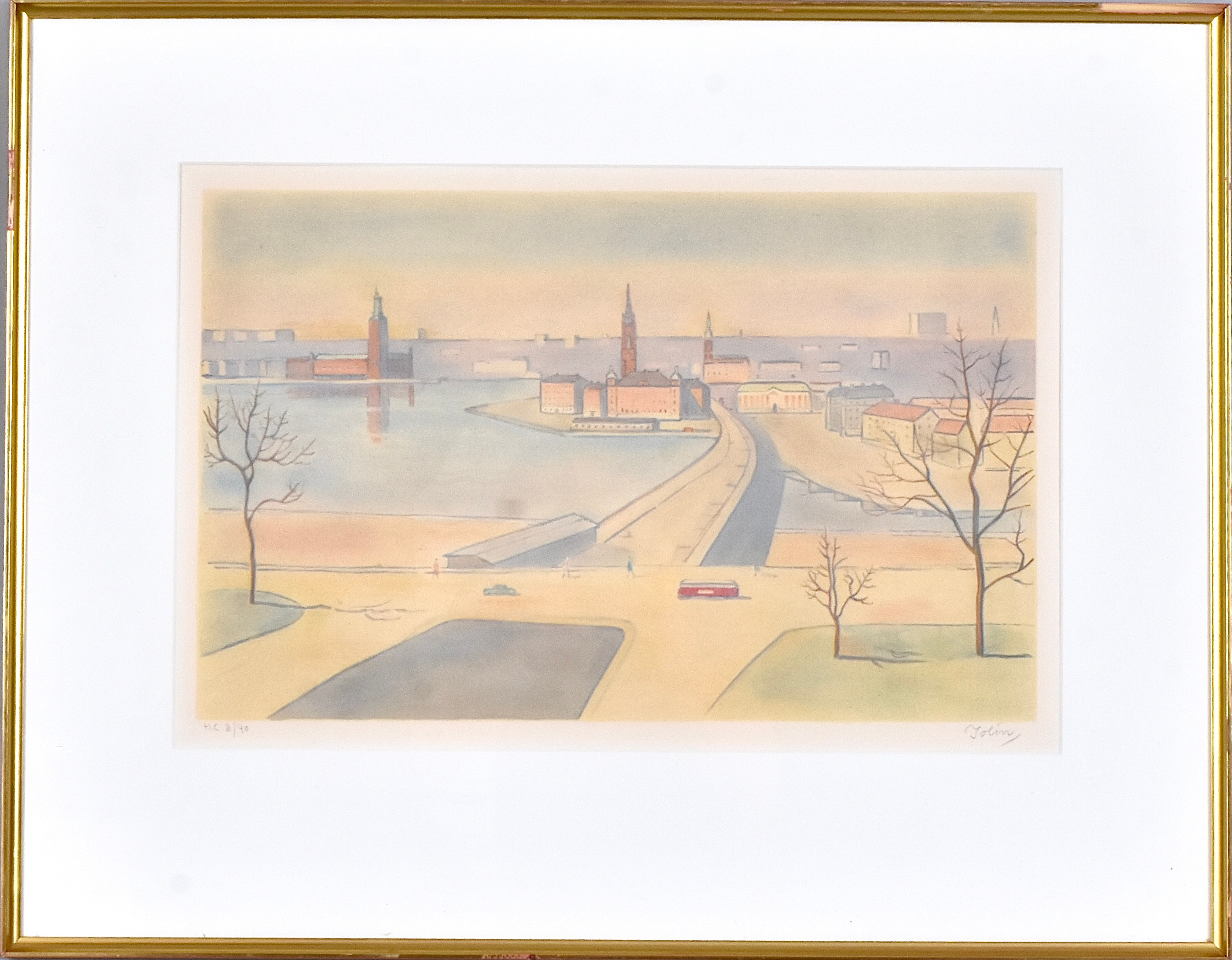 EINAR JOLIN. Färglitografi.