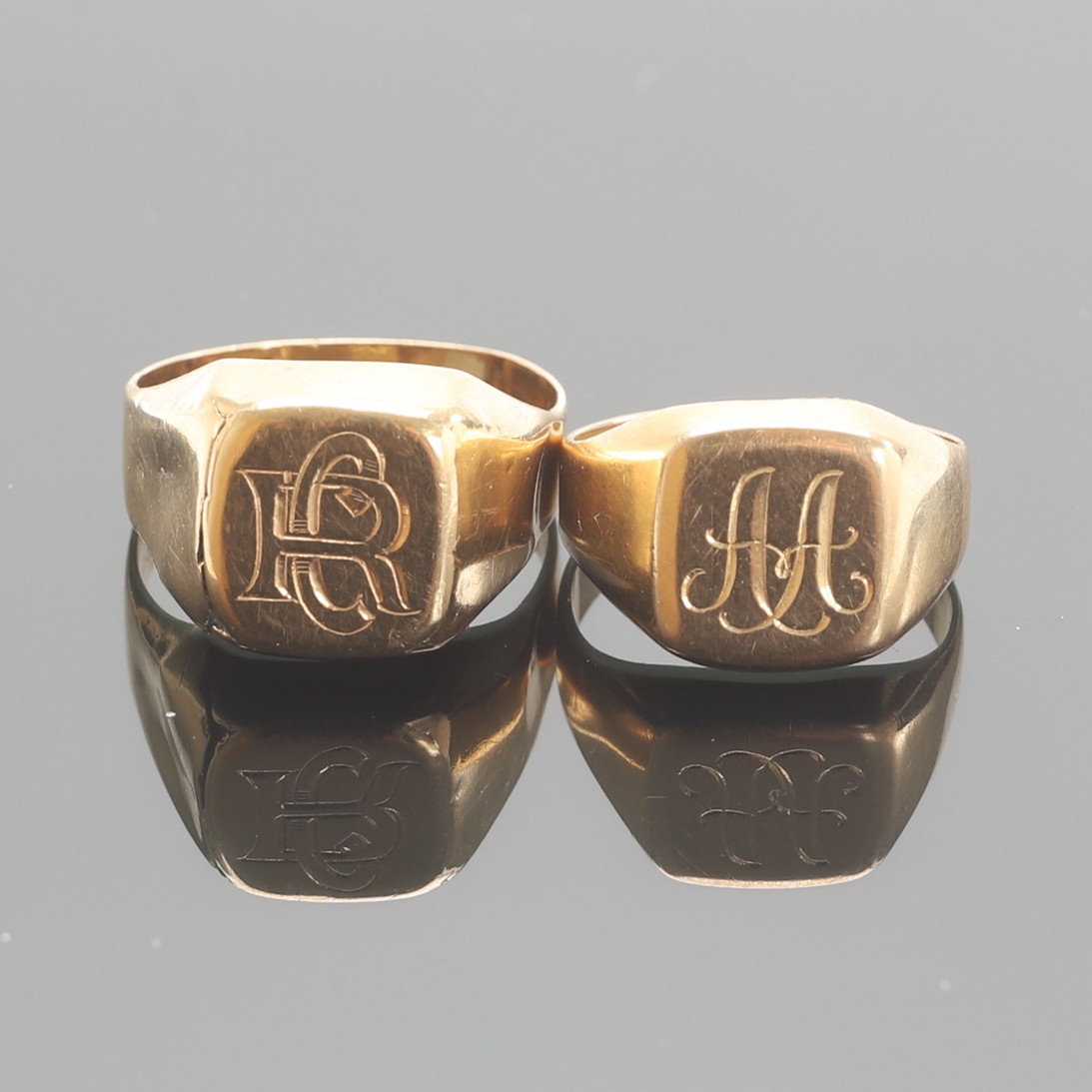 RINGAR, 2 stycken, 18 k guld.