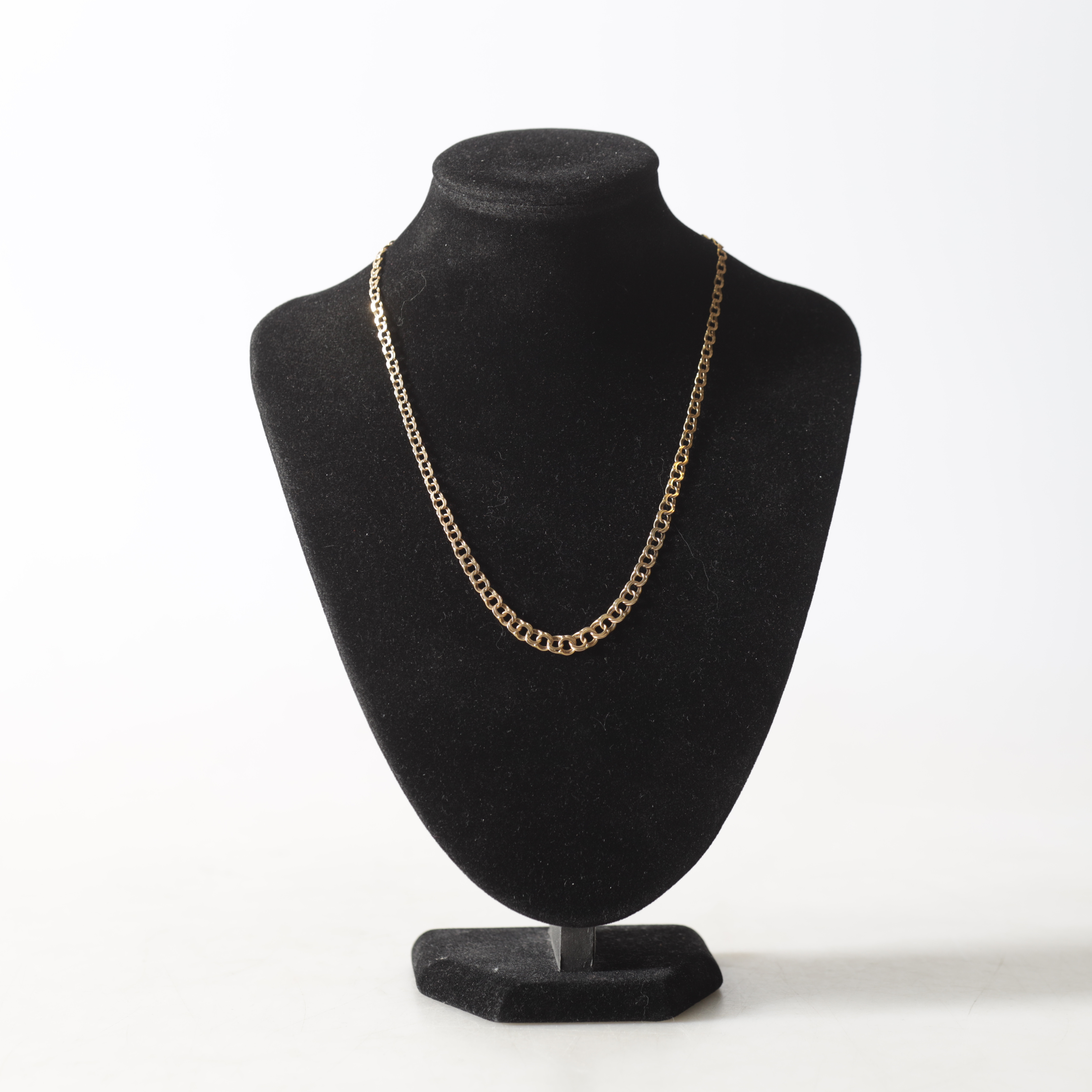 COLLIER, 18K guld, doserad bismarck-länk. Totalvikt ca 10,1 gram.
