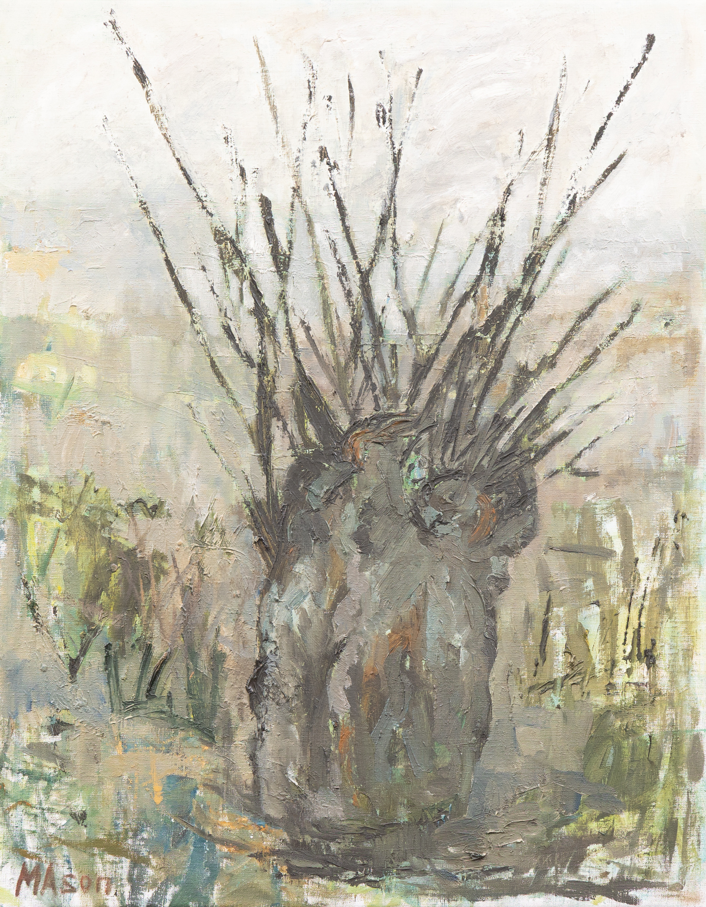 MATS MASON (1894-1993). Pileträd, olja på duk, signerad Mason.