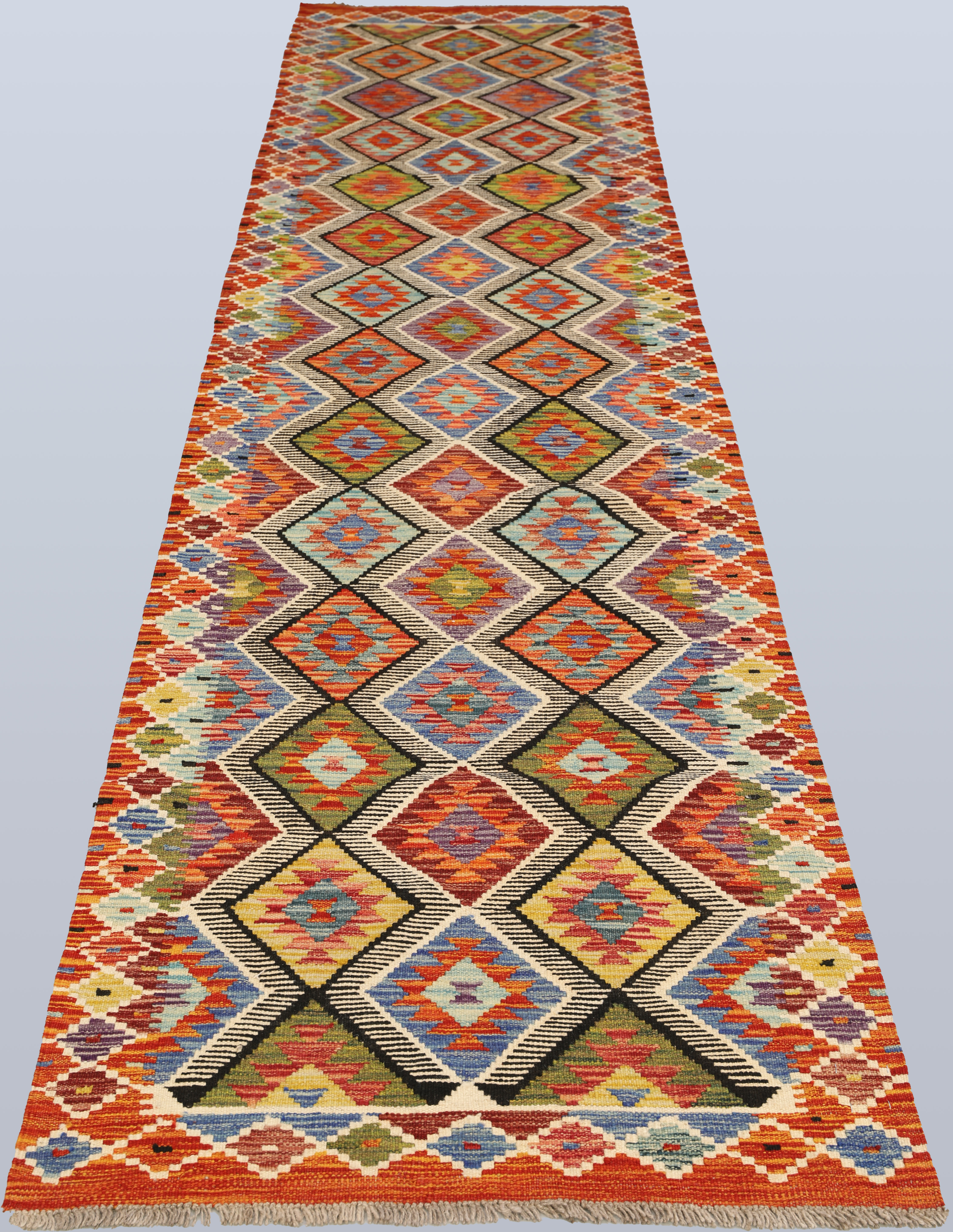 ORIENTMATTA, kelim, handvävd, klassisk design, gallerimodell, ca 386x79 cm.