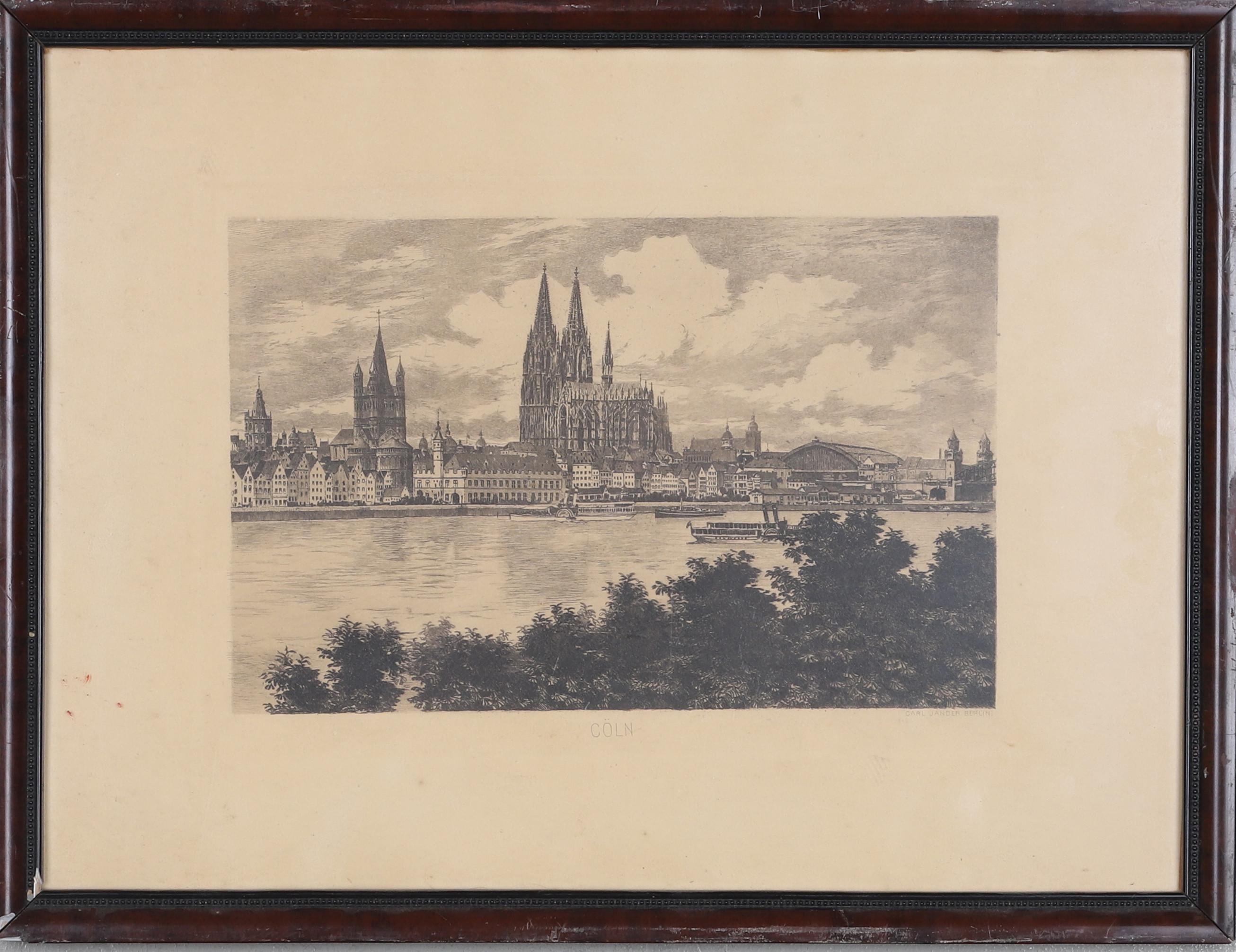 CARL JANDER BERLIN, grafiskt tryck, stadsmotiv, "Cöln".