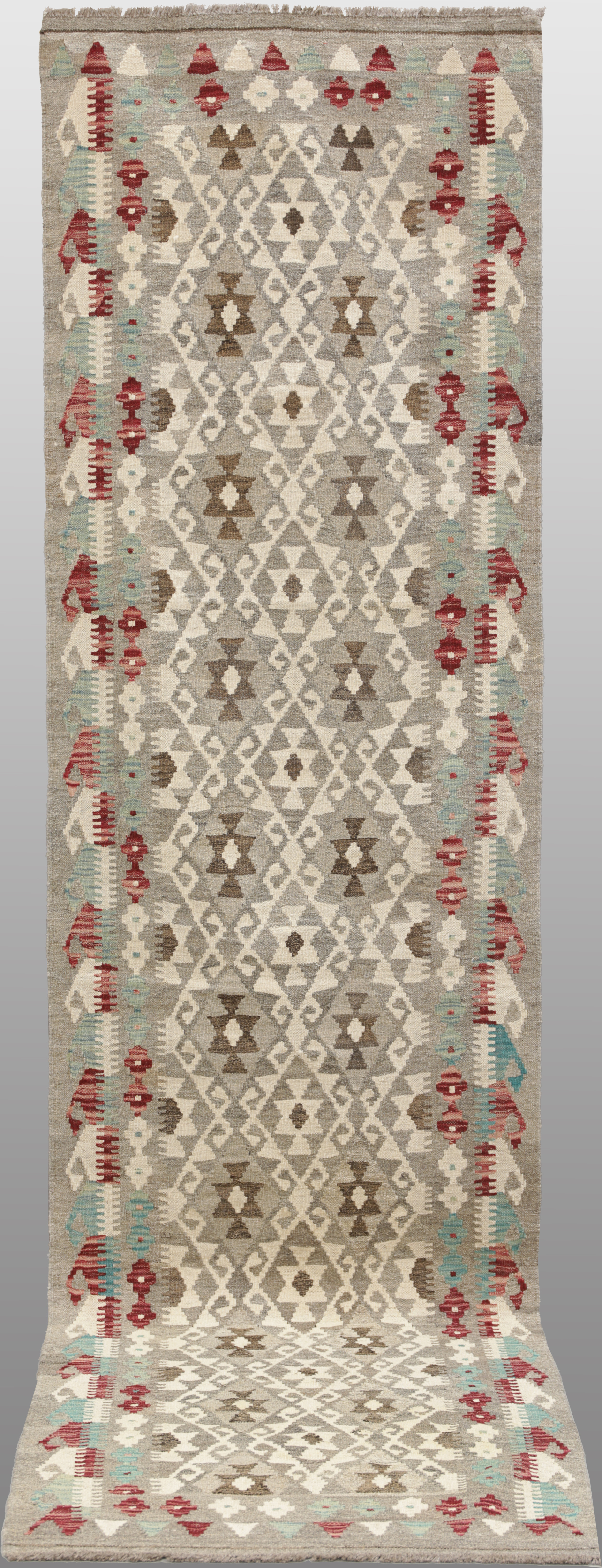 ORIENTMATTA, kelim, handvävd, naturfärgad, gallerimodell, ca 300x81 cm.