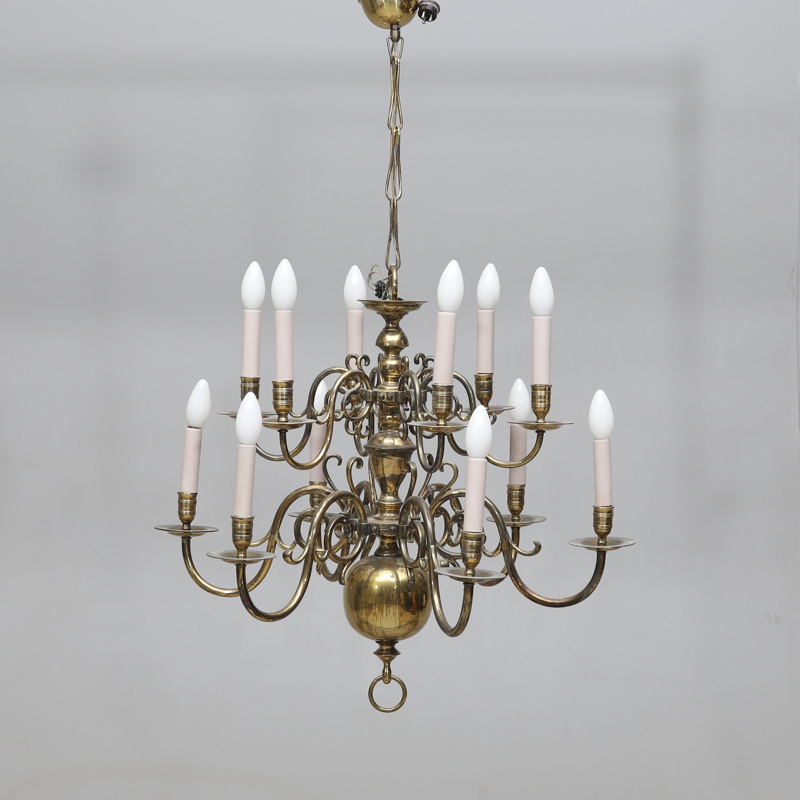 LJUSKRONA, mässing, barockstil, 1900-tal.