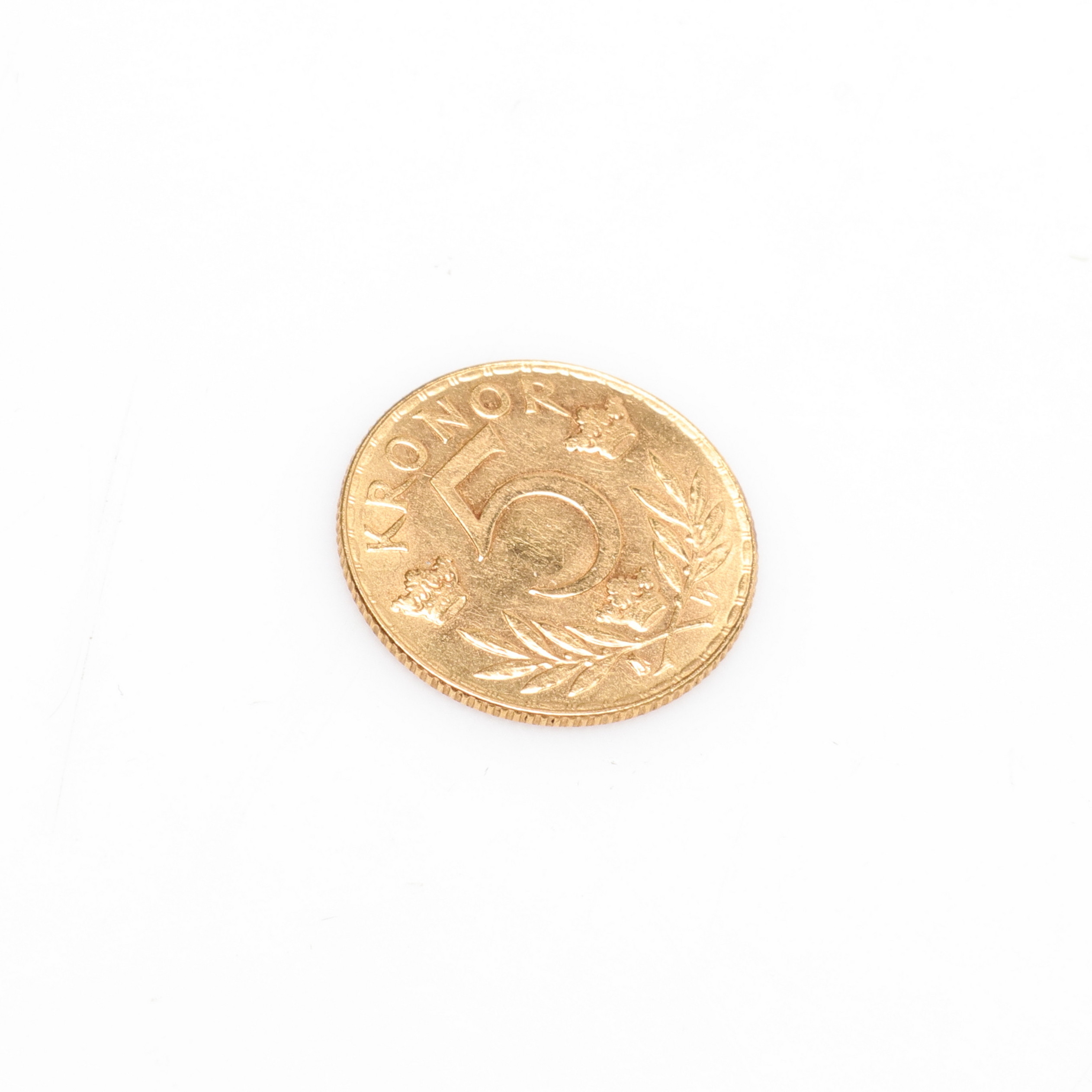 MYNT, 5 kronor, 1920, guld, ca 2,2 gram.