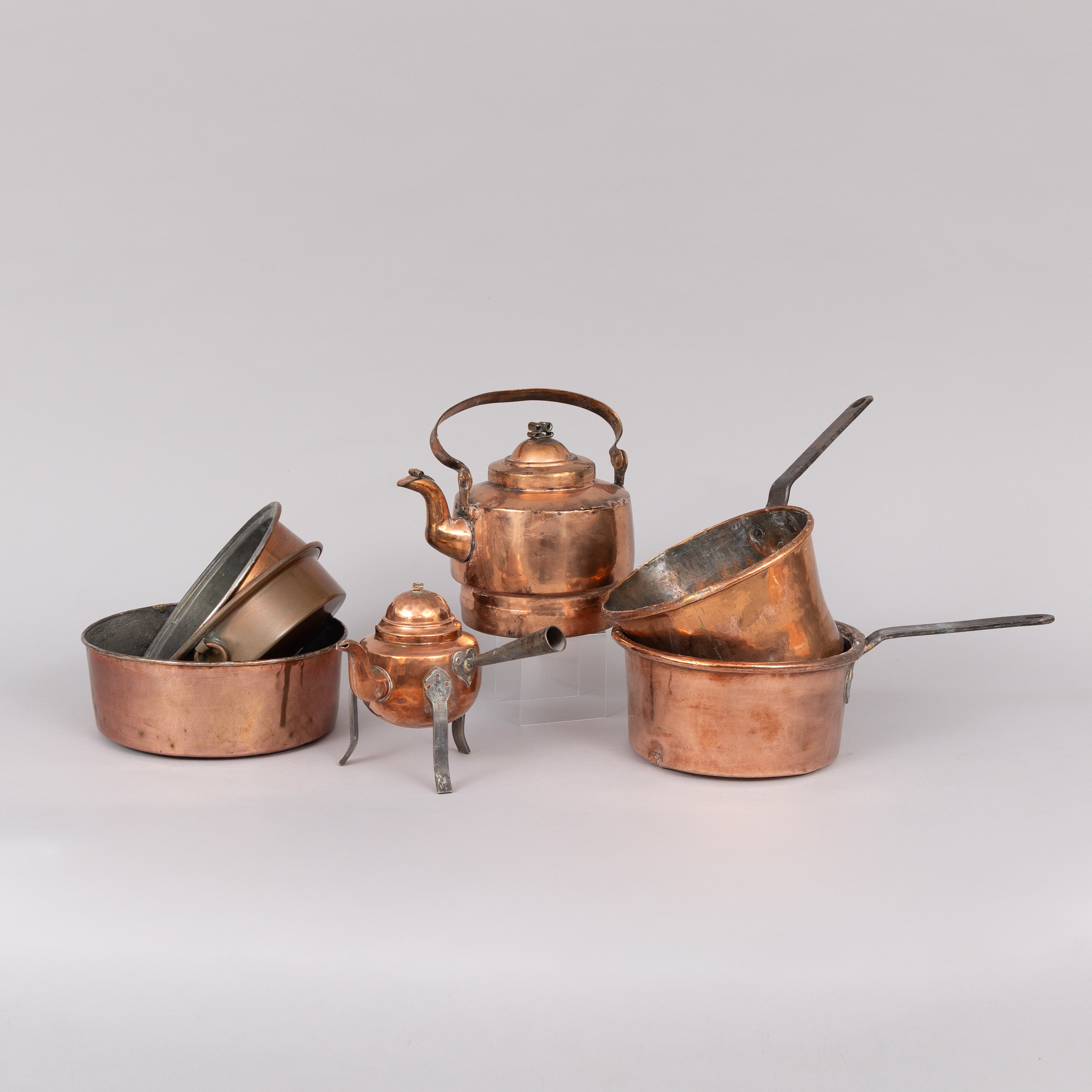 SAMLING KOPPARFÖREMÅL, 7 st, 181900-tal.