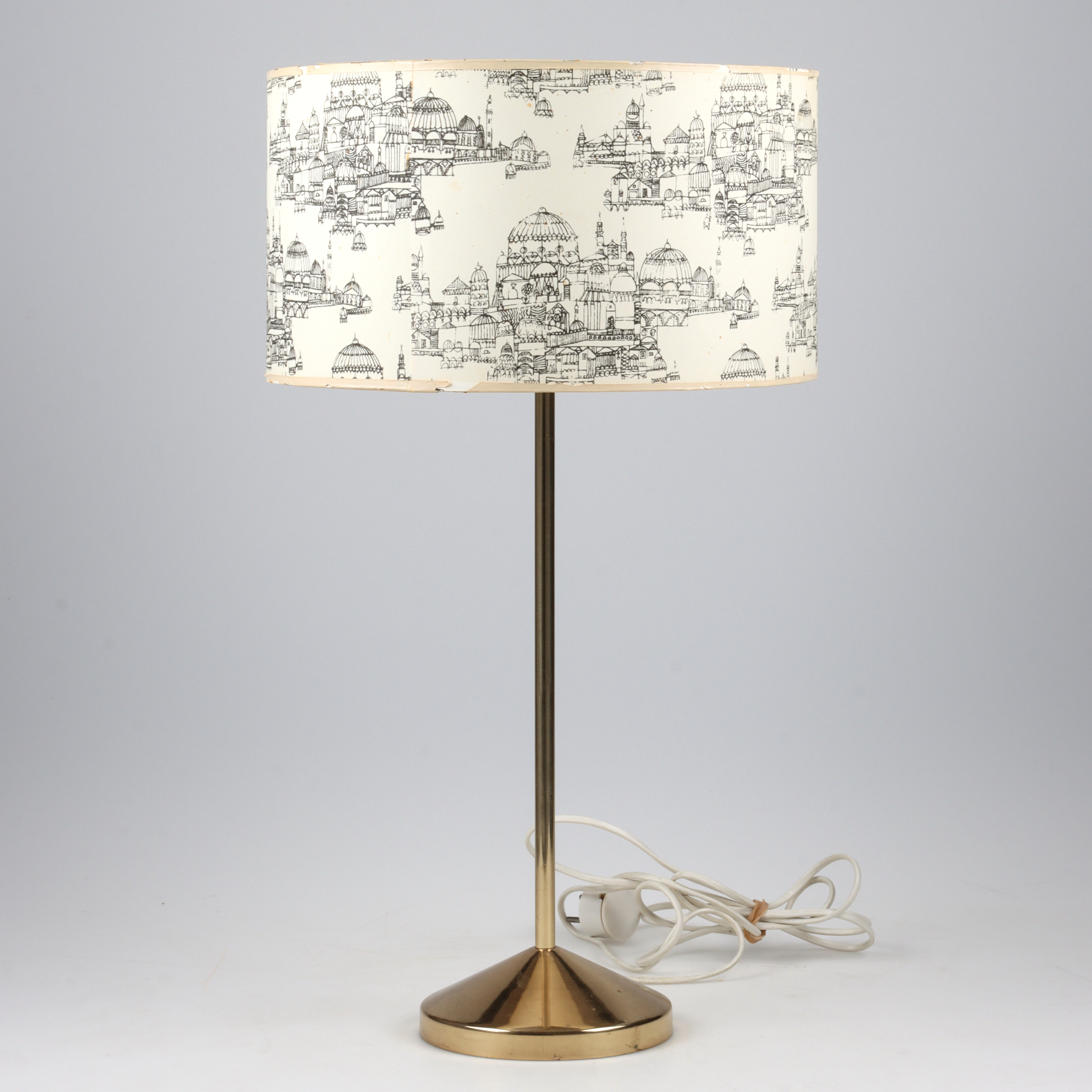 BORDSLAMPA, metall, 1900-talets senare del.