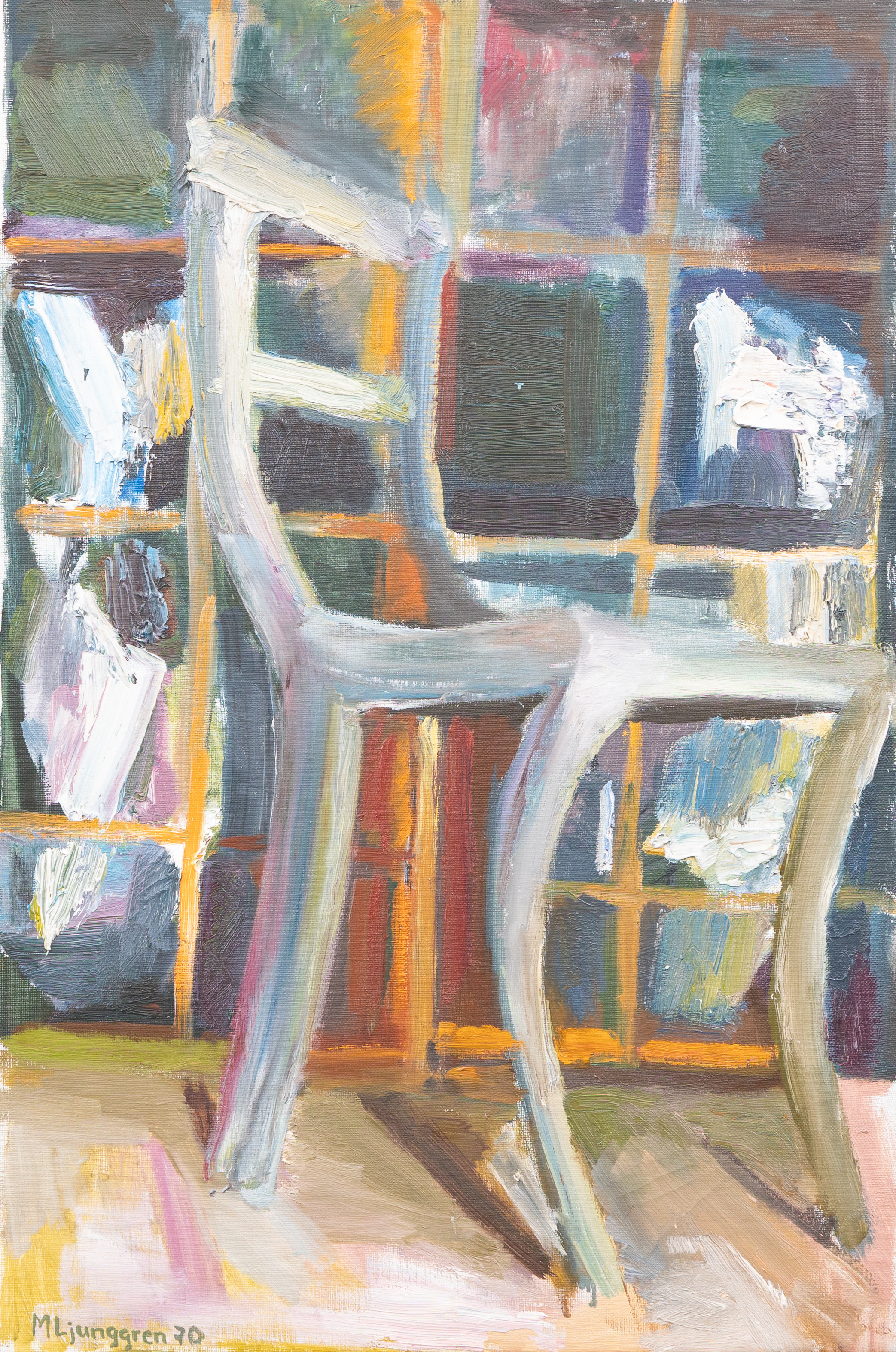 MARTIN LJUNGGREN (1930-2008). "Stol", olja på duk, signerad och daterad -70.