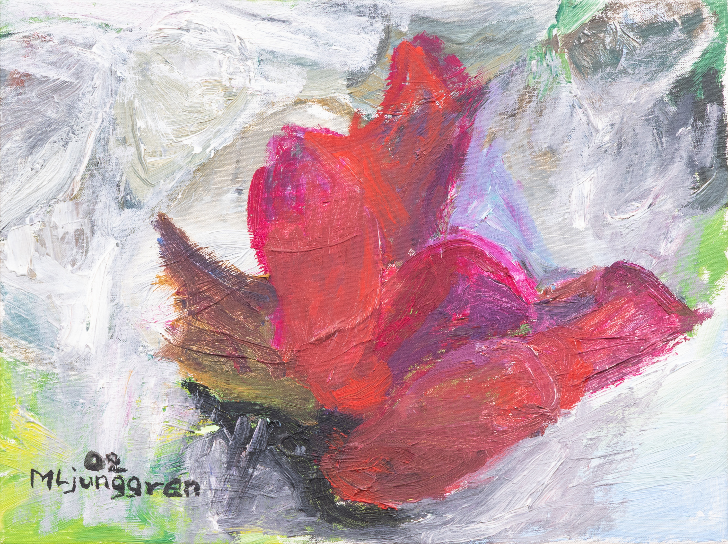 MARTIN LJUNGGREN (1930-2008). "Rosenblad", olja på duk, signerad och daterad -02.