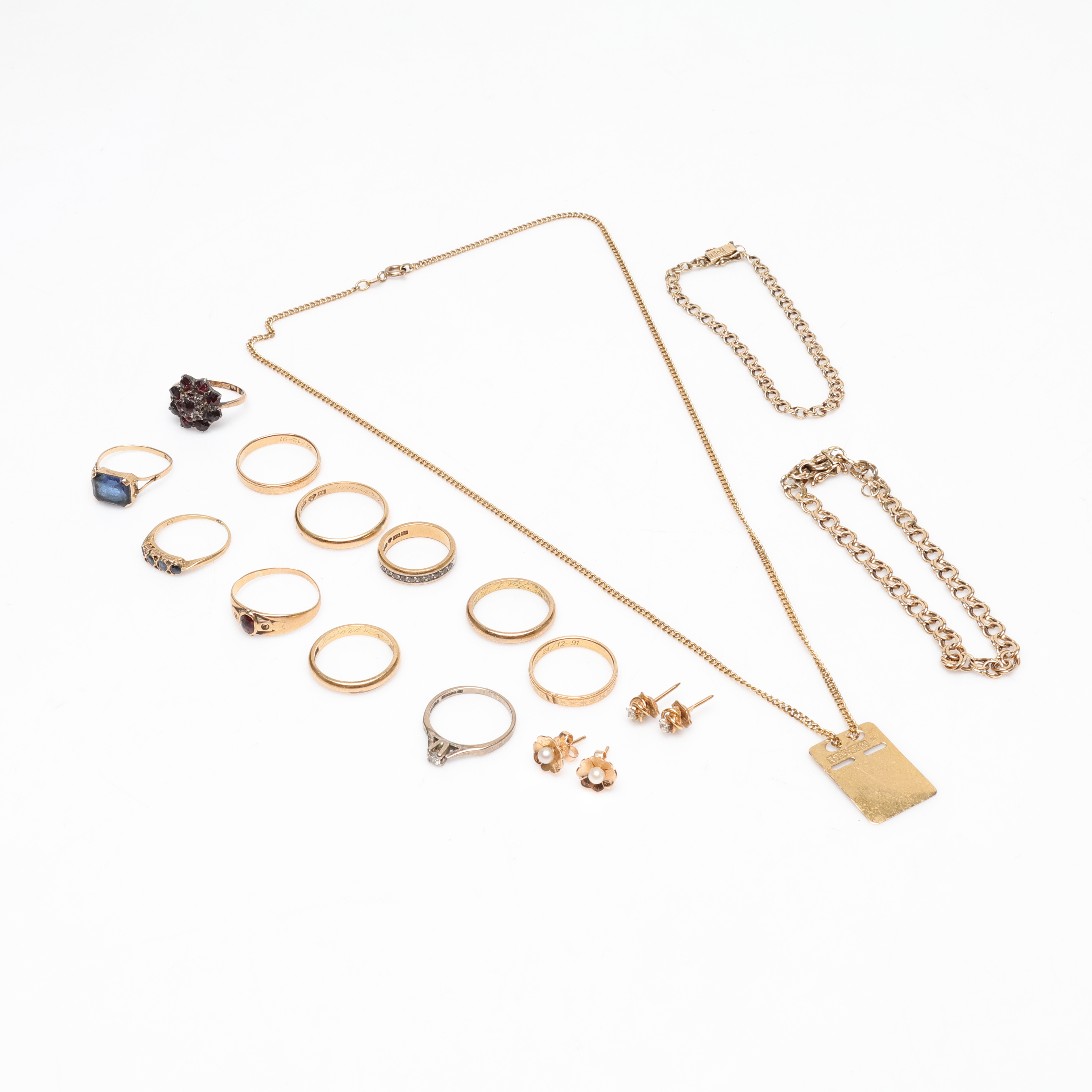 PARTI SMYCKEN, guld/silver, 18k, ca 53,1 gram.