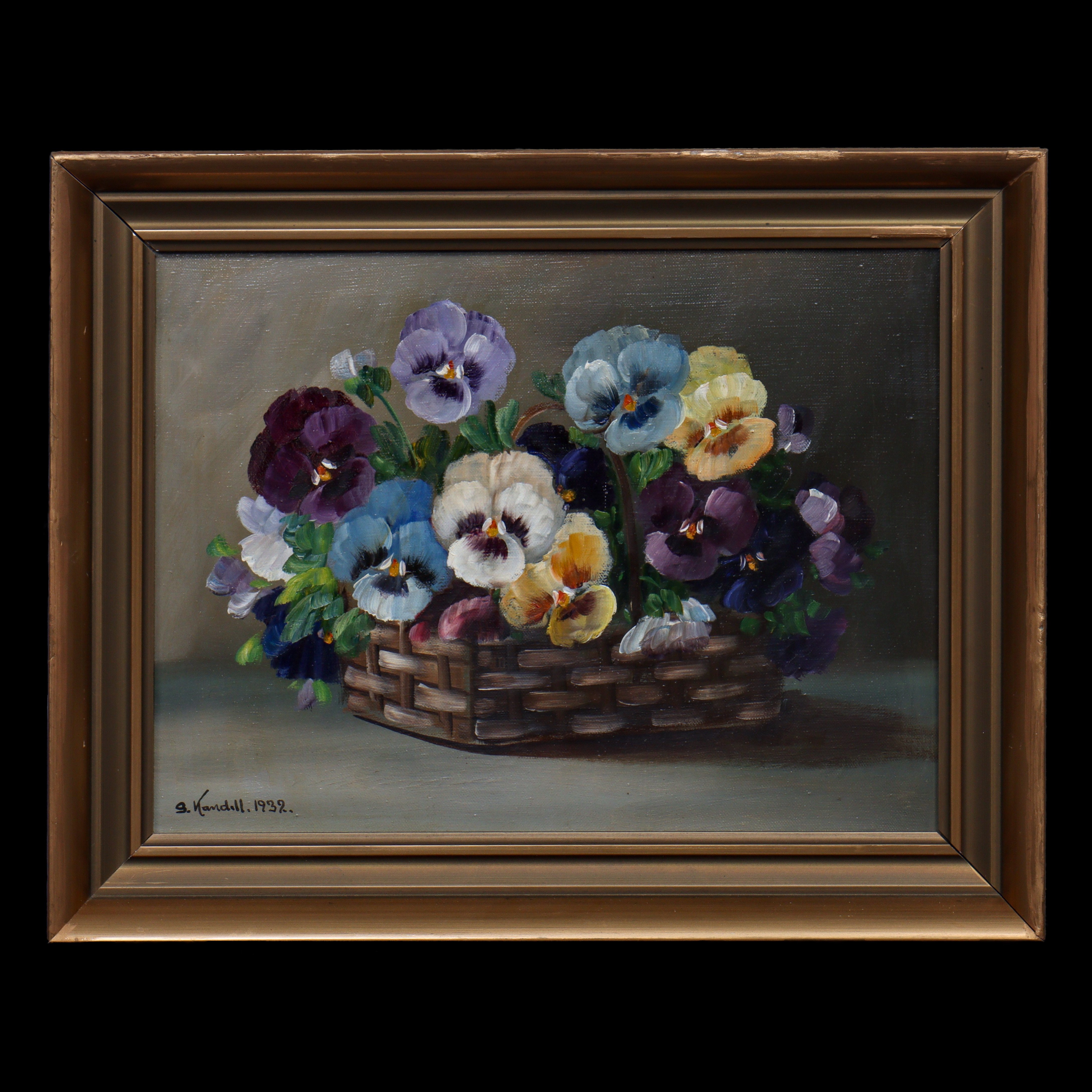 STURE KANDEL (1886-1941) BLOMSTERSTILLEBEN, OLJA PÅ DUK, SIGNERAD, DATERAD 1932.