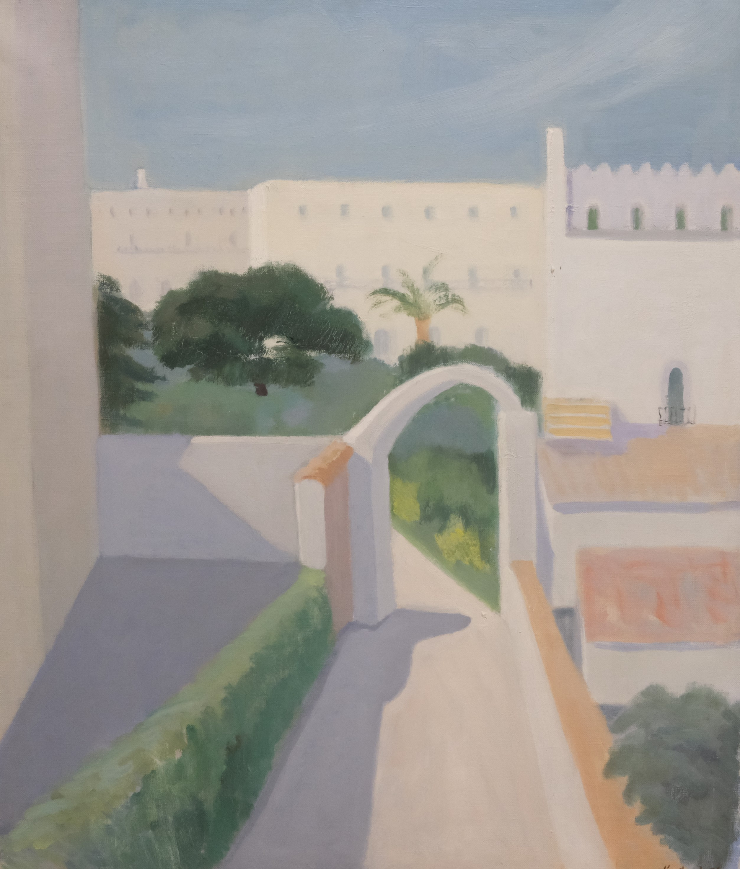 ANNA KÜNTZEL. "VÄGEN FRÅN BADET, ISCHIA", OLJA PÅ DUK.