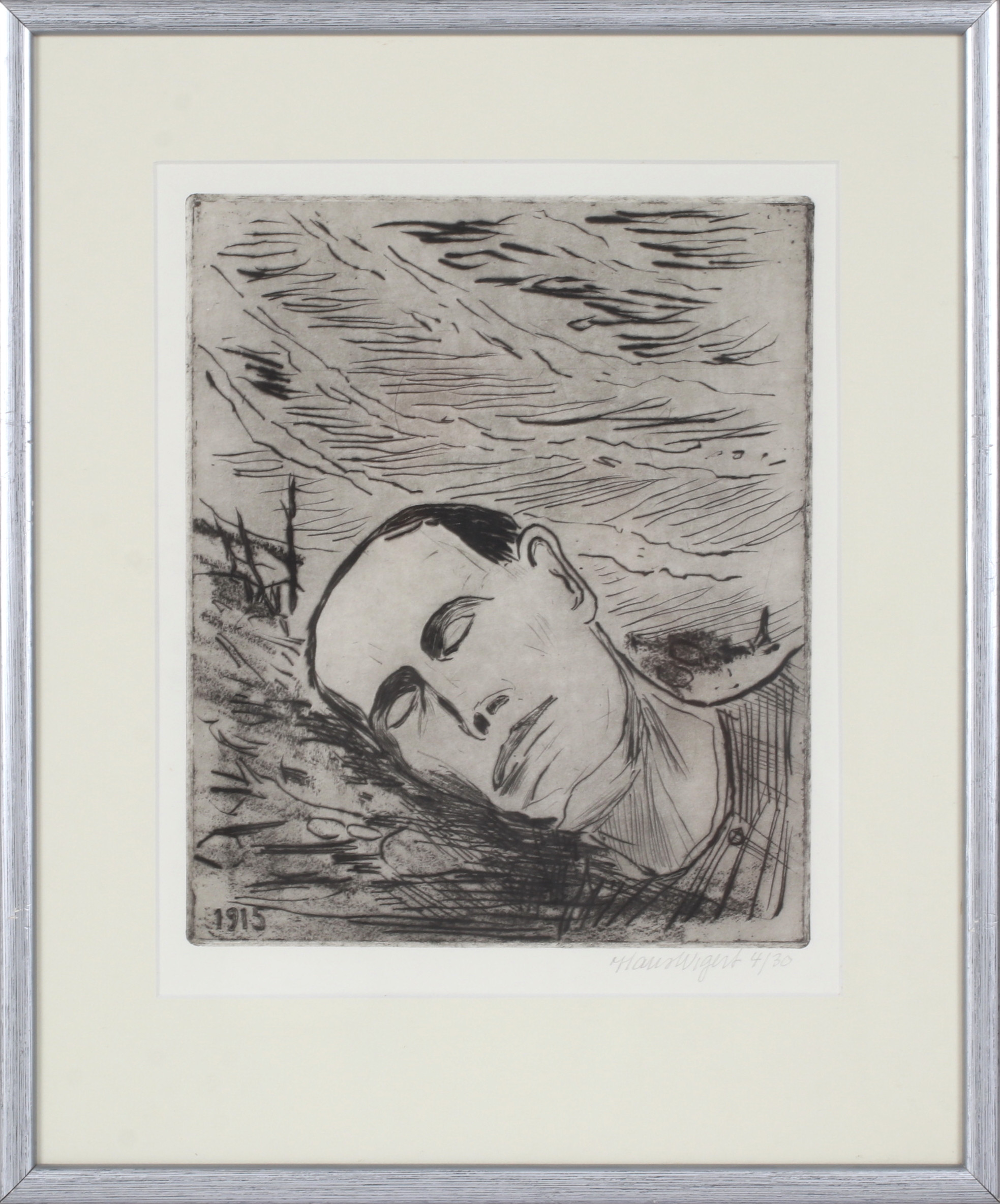 HANS WIGERT. Joe Hill 1915, etsning, signerad och numrerad 4/30.