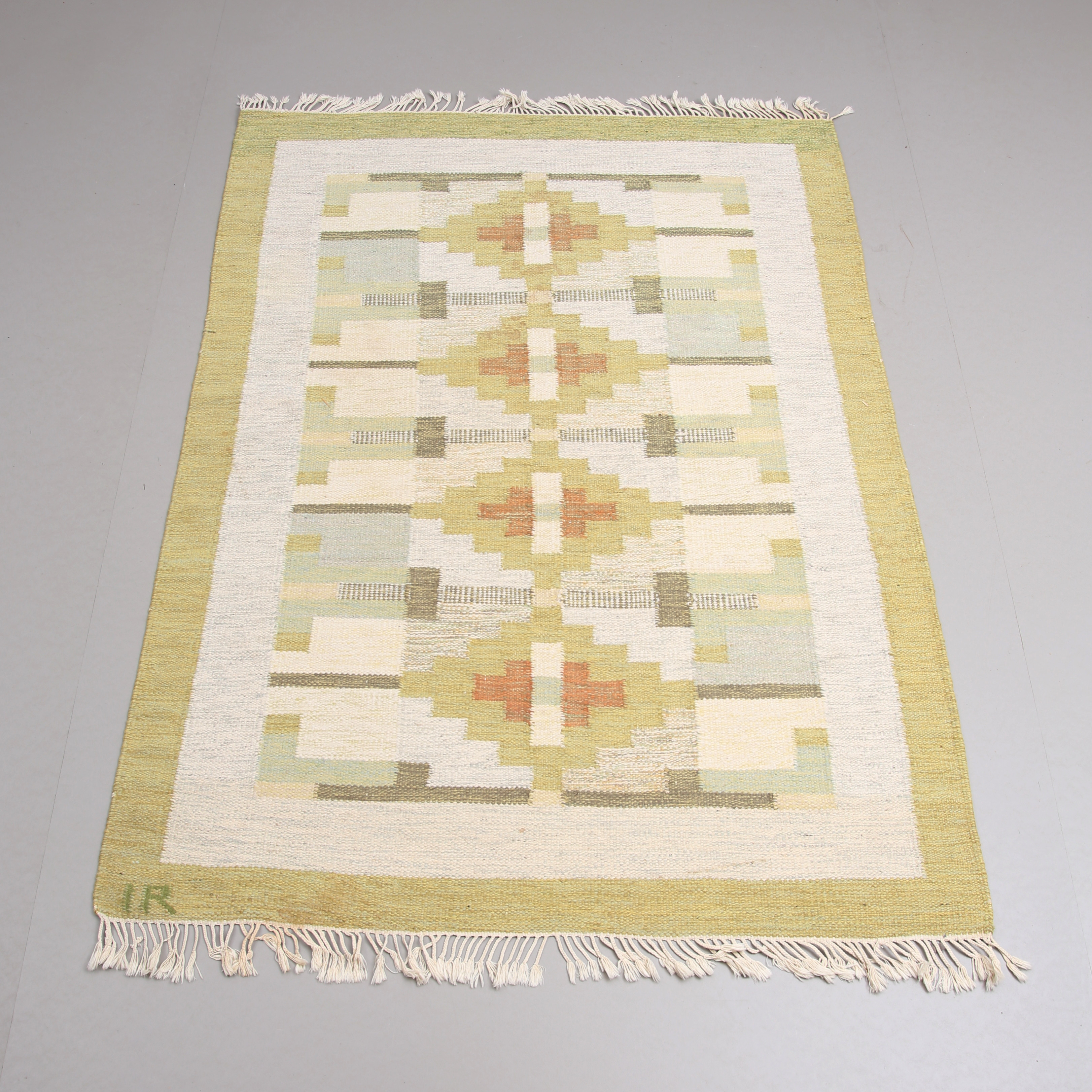 IDA RYDELIUS. Röllakanmatta, 230 x 165 cm, monogramsignerad.