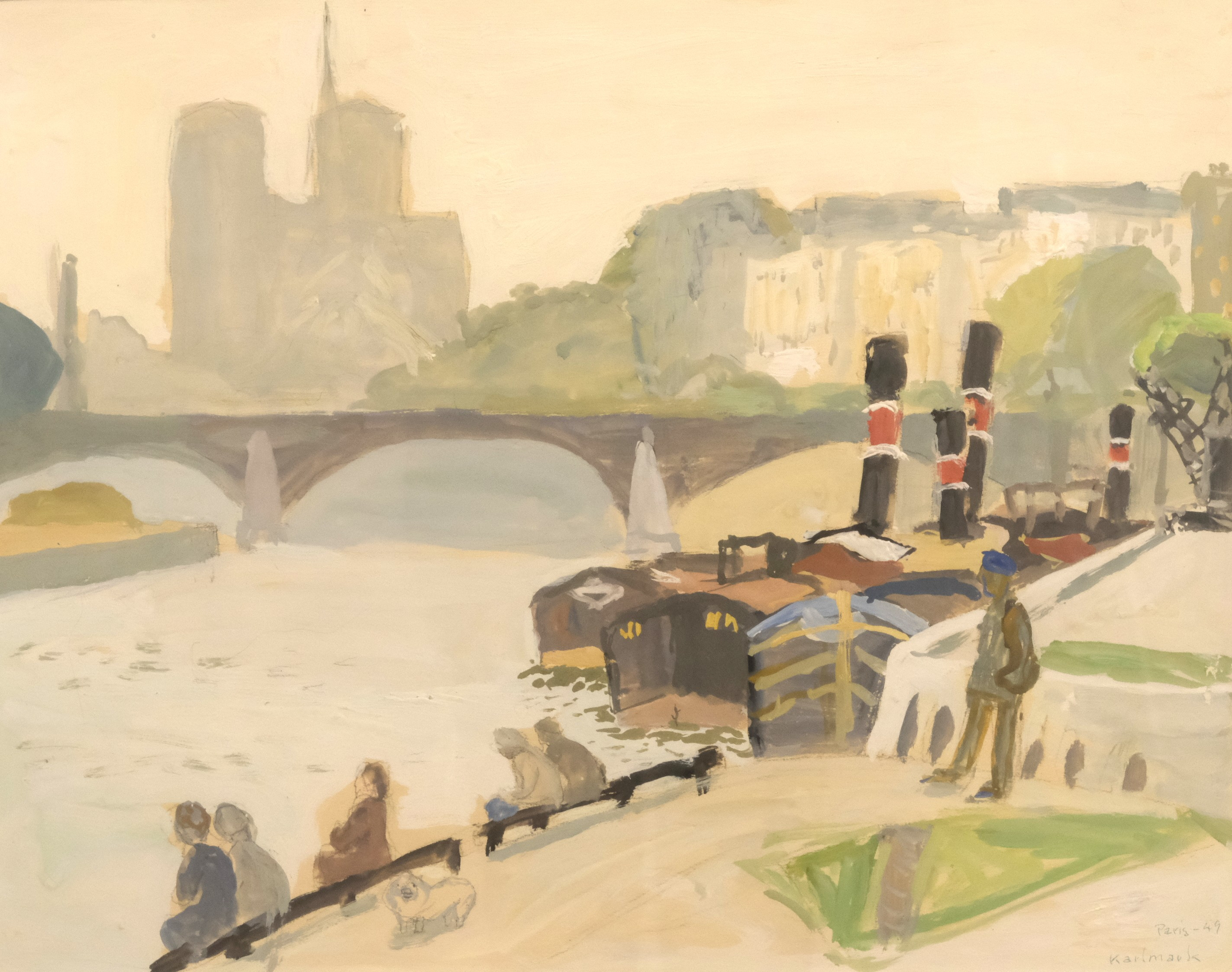 GERHARD KARLMARK. MOTIV FRÅN PARIS, AKVARELL.