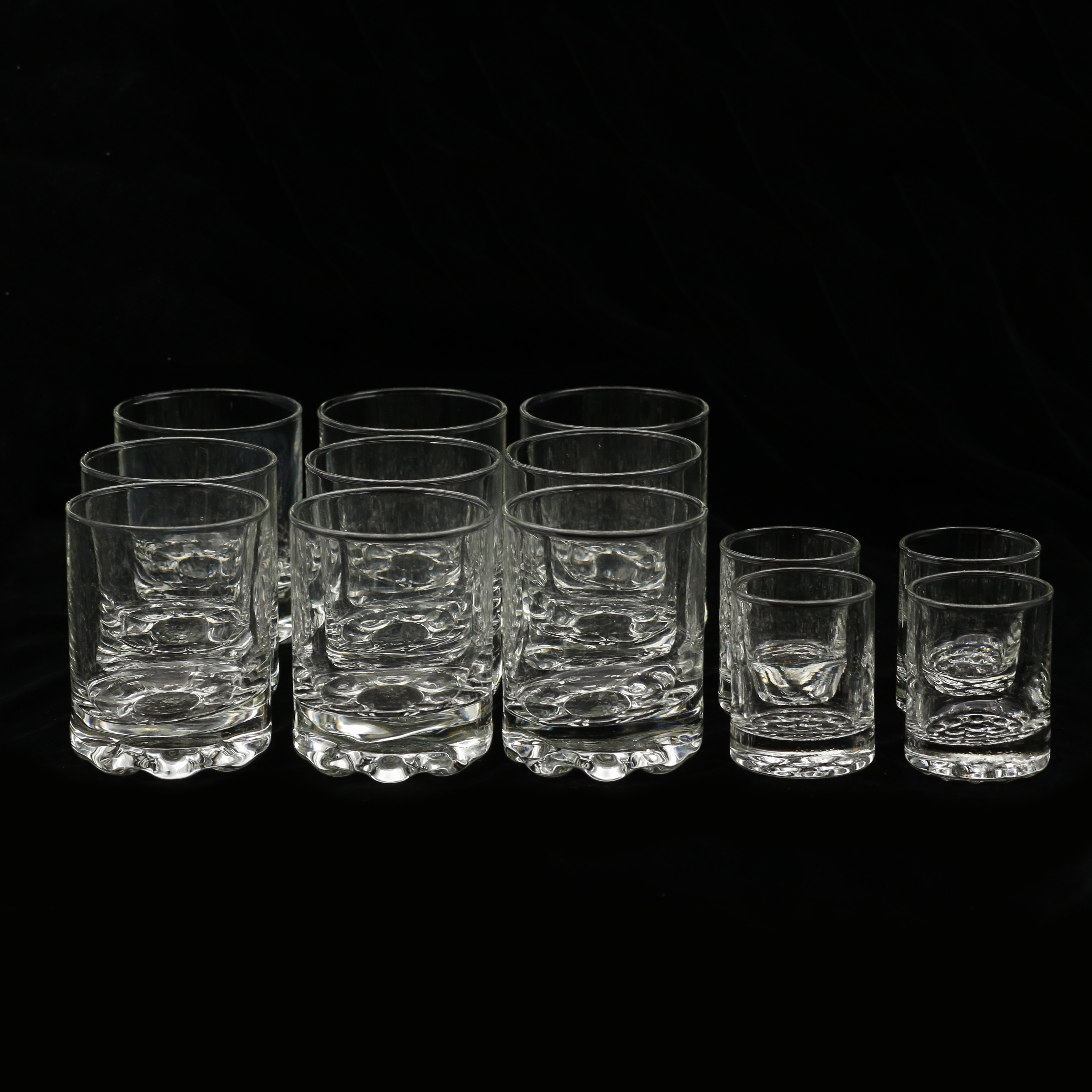 9 WHISKEYGLAS SAMT 4 IITTALA "LINGON" GLAS.