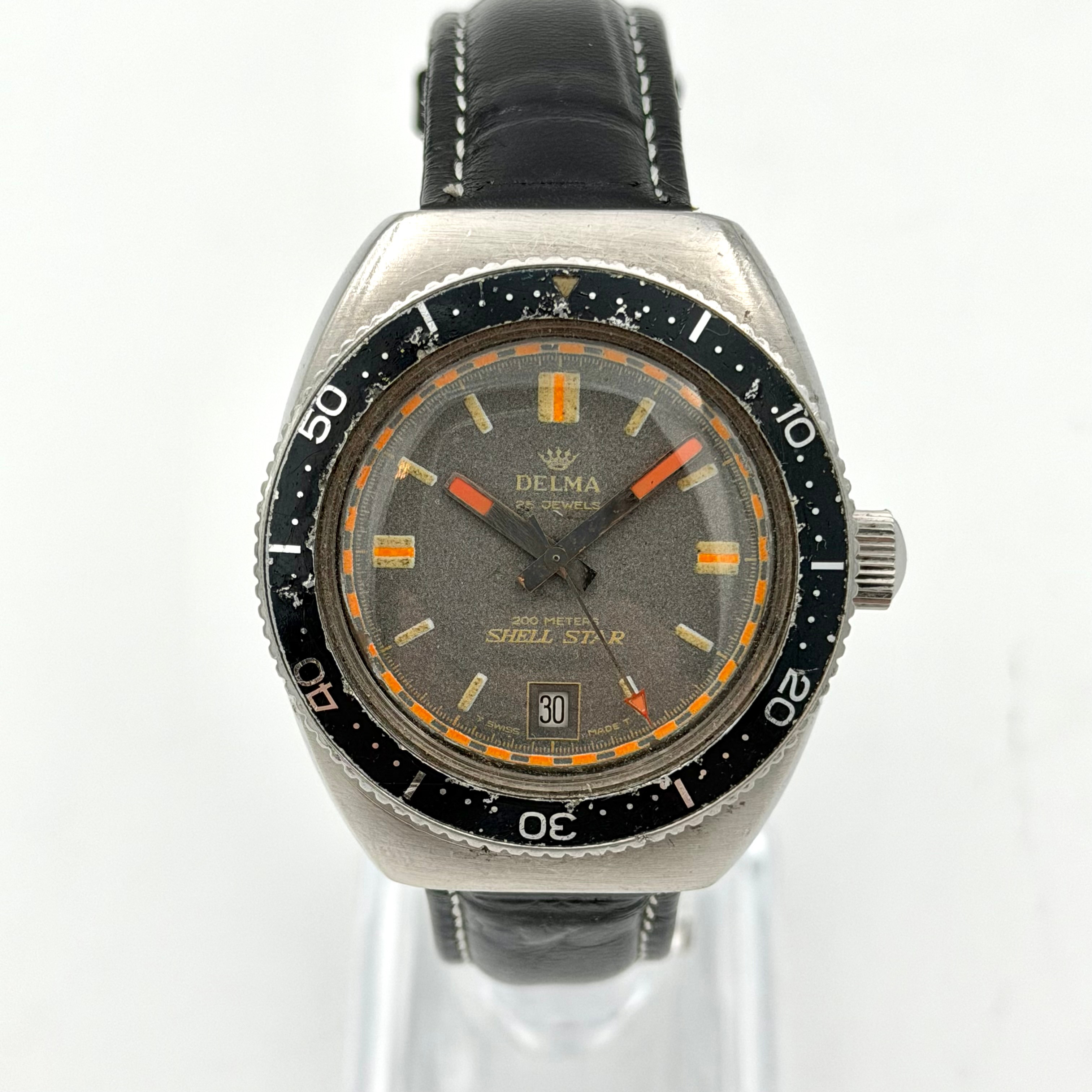 DELMA SHELL STAR, armbandsur, 1960/70-tal, dykarur, automatic, stål.