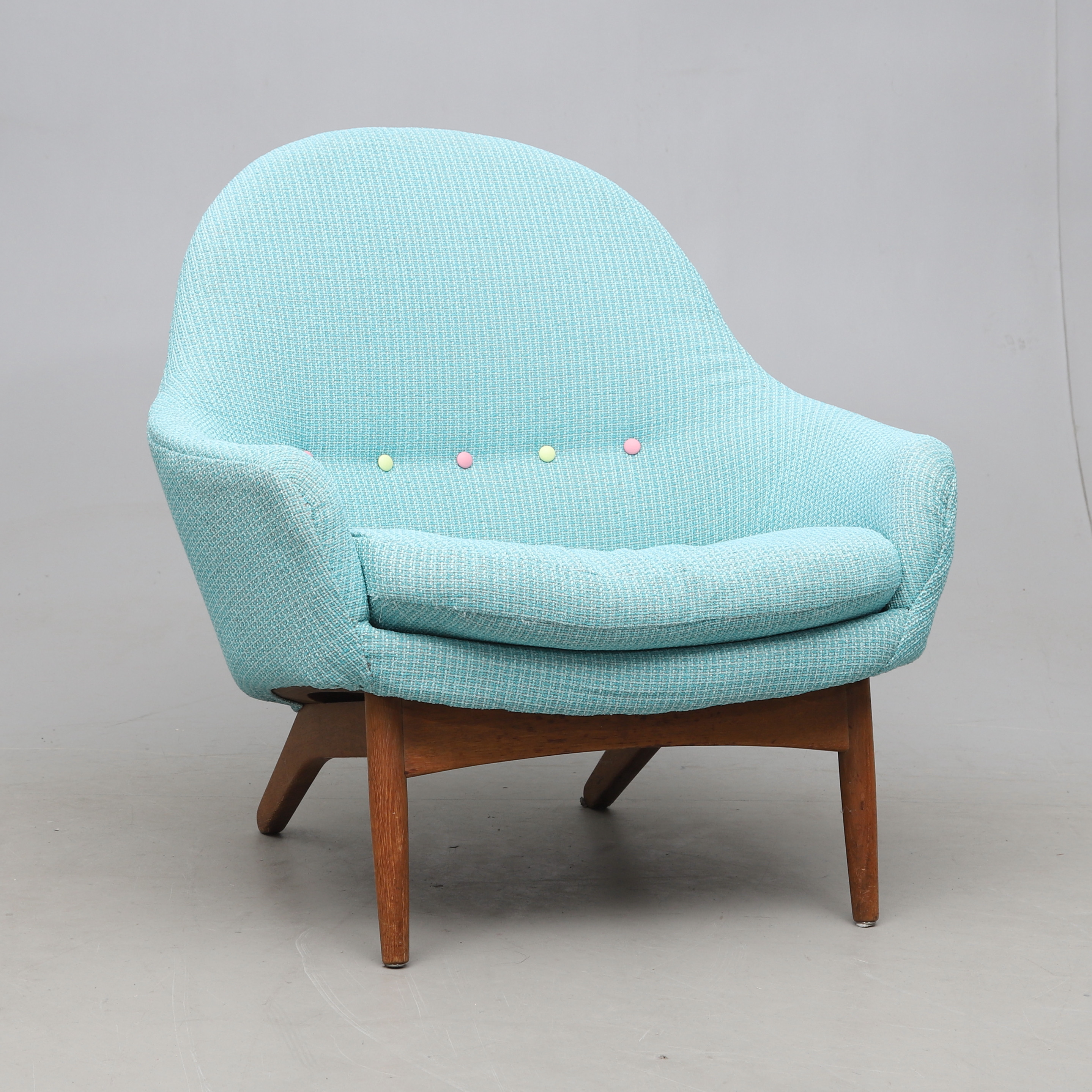 KURT ØSTERVIG. tillskriven, fåtölj, teak, Danmark, 1950-tal.
