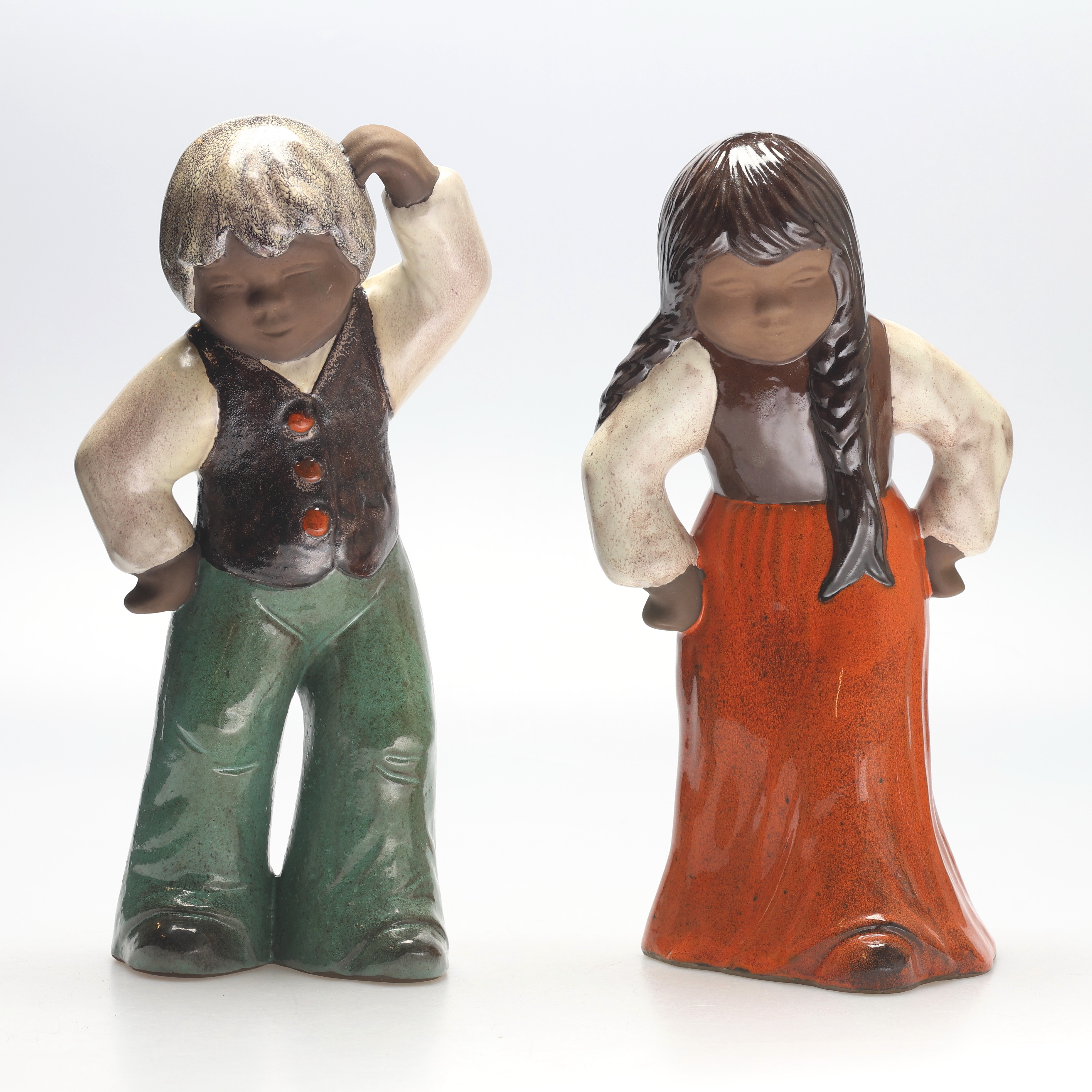 FIGURINER, ett par, "Anna" och "Johan", Studio Seutula, Finland.
